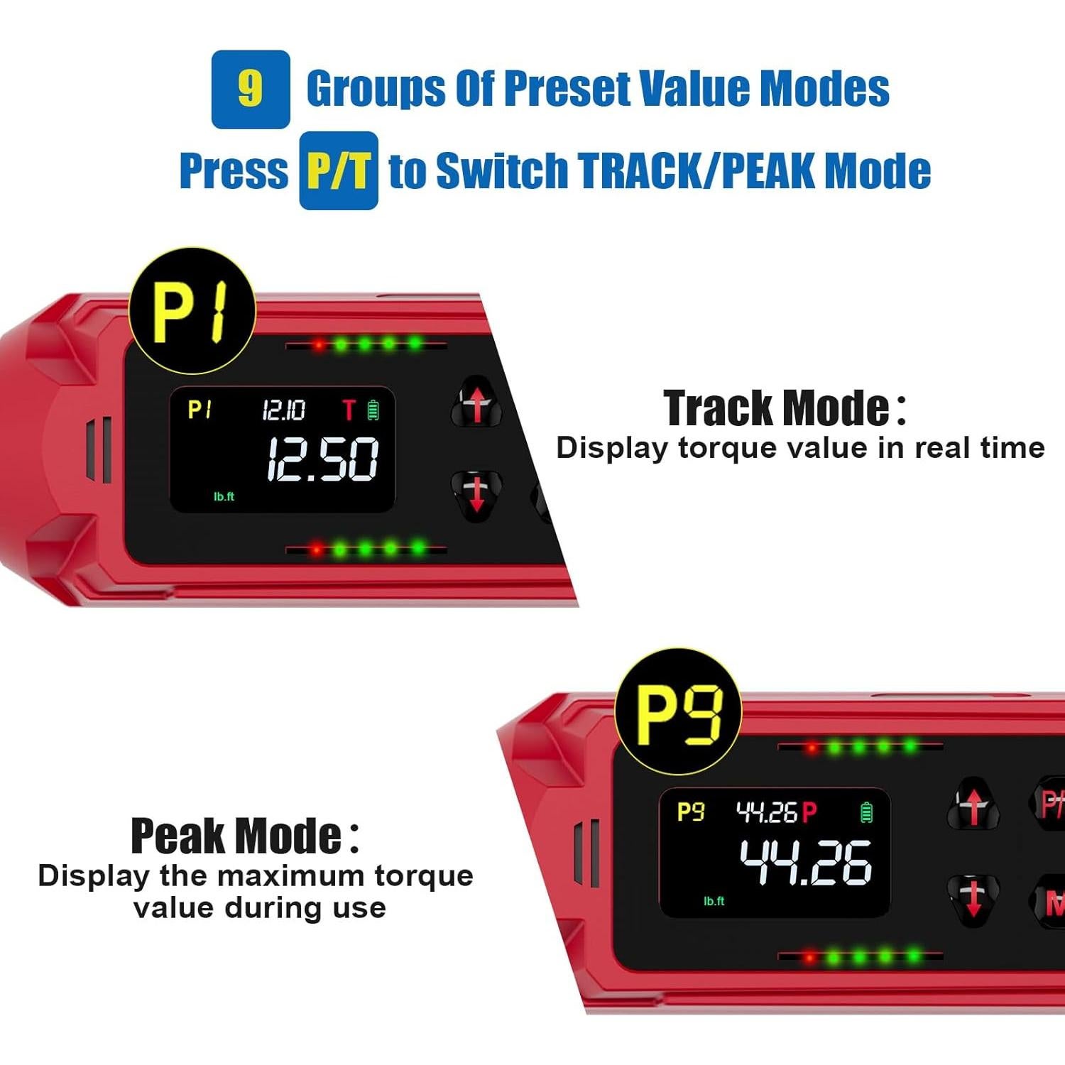 Juego de Llave de Torque Digital ANPUDS 8 Piezas 3/8" y 1/2"