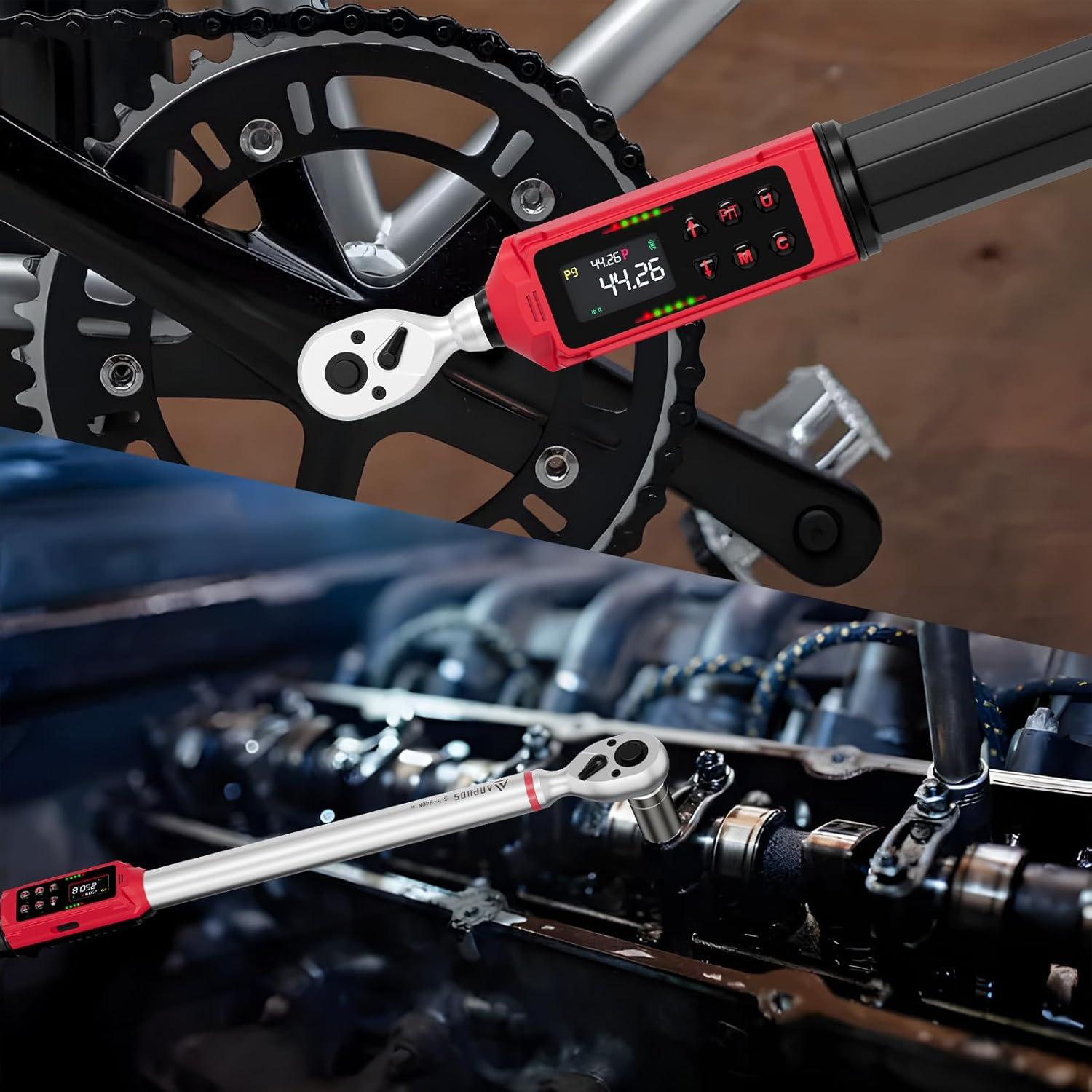 Juego de Llave de Torque Digital ANPUDS 8 Piezas 3/8" y 1/2"