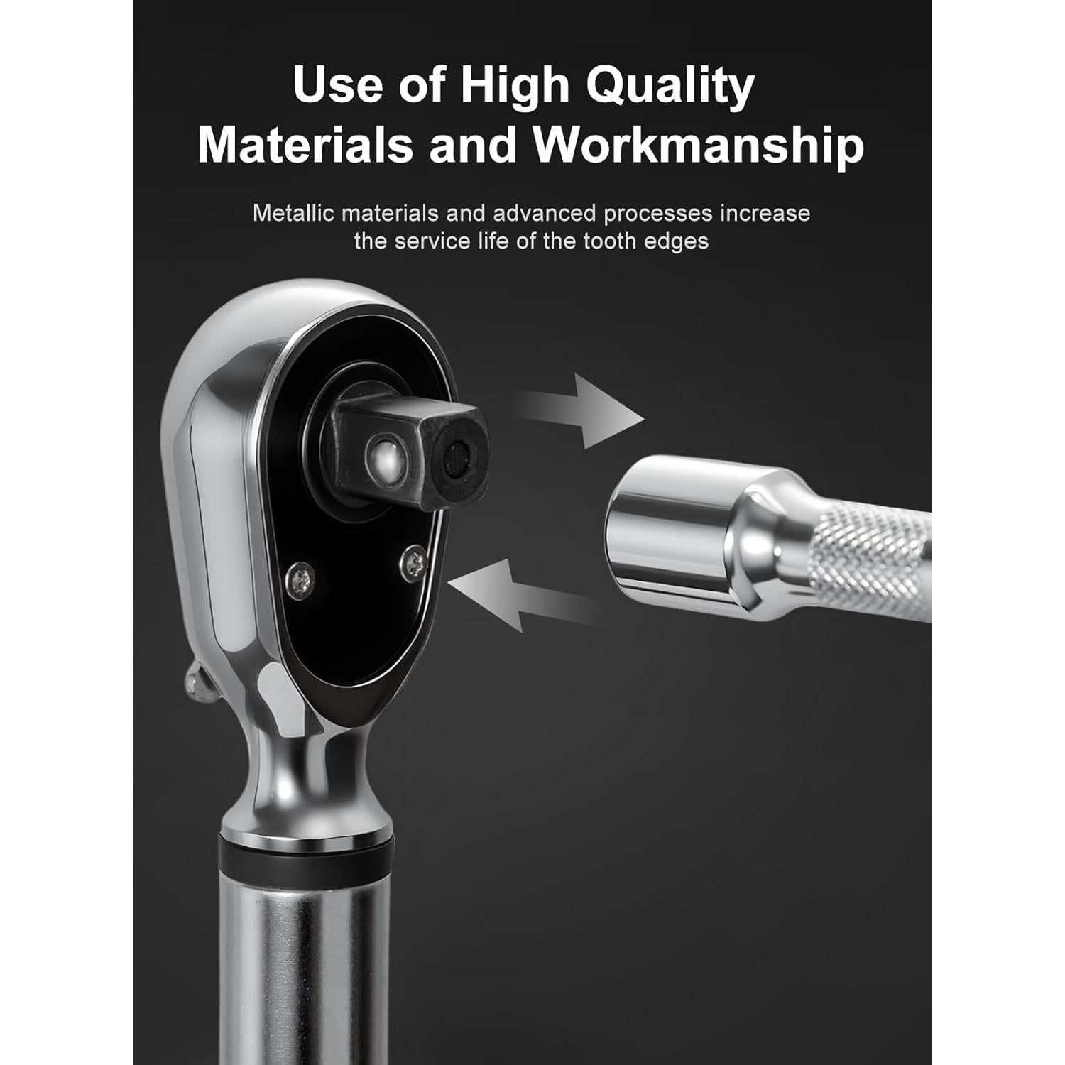 Juego de Llave de Torque Digital GROWNEER 1/4" y 1/2" 1.5-200 Nm