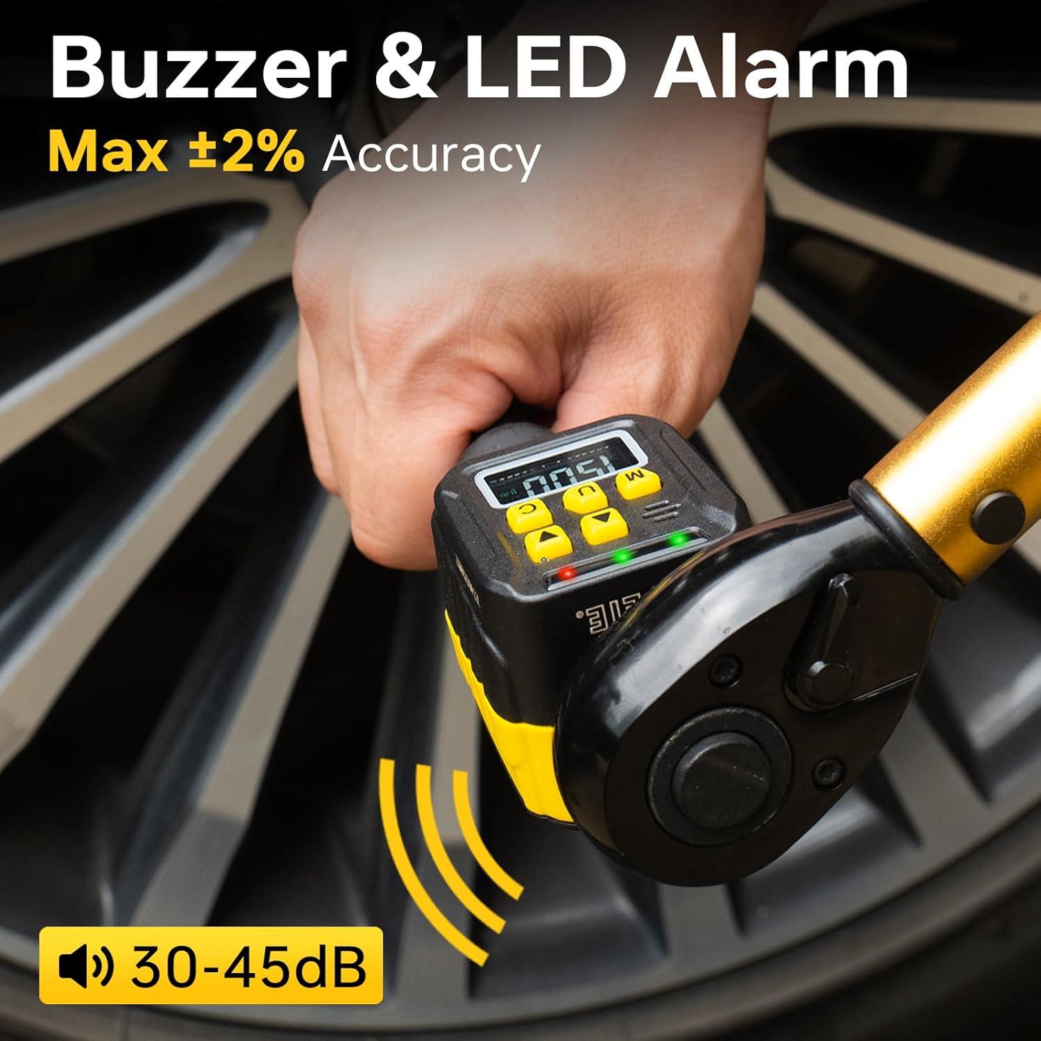 Adaptador de Par Digital YIYEIE 1/2" 17-340 Nm LCD Color