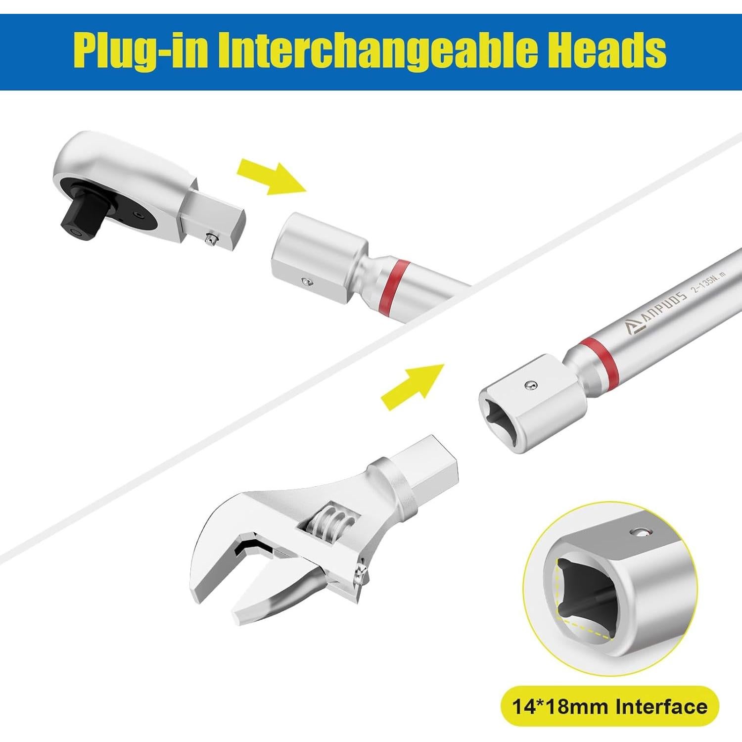 Llave de Torque Digital ANPUDS 2-135 Nm Ajustable con Alarma