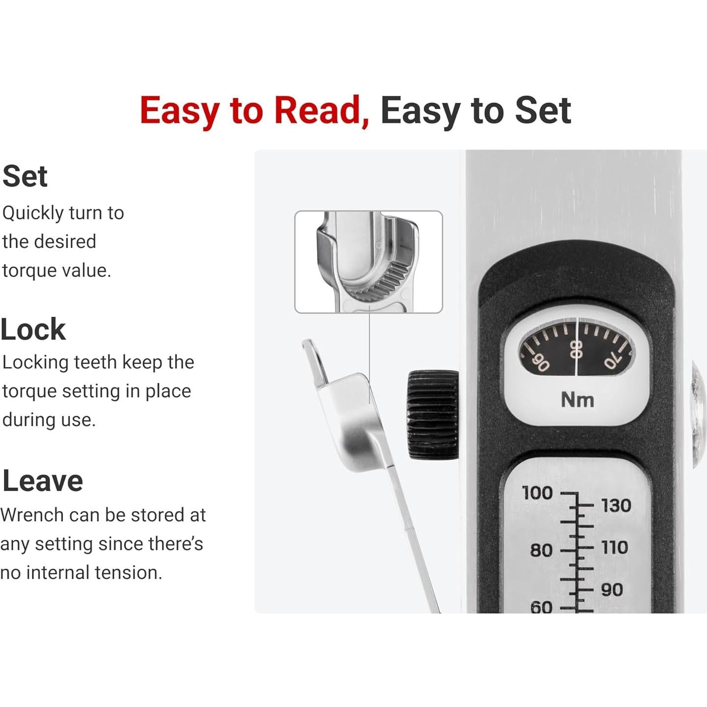 Llave de Torque TEKTON 1/2" 40-250 pies-libra Precisa