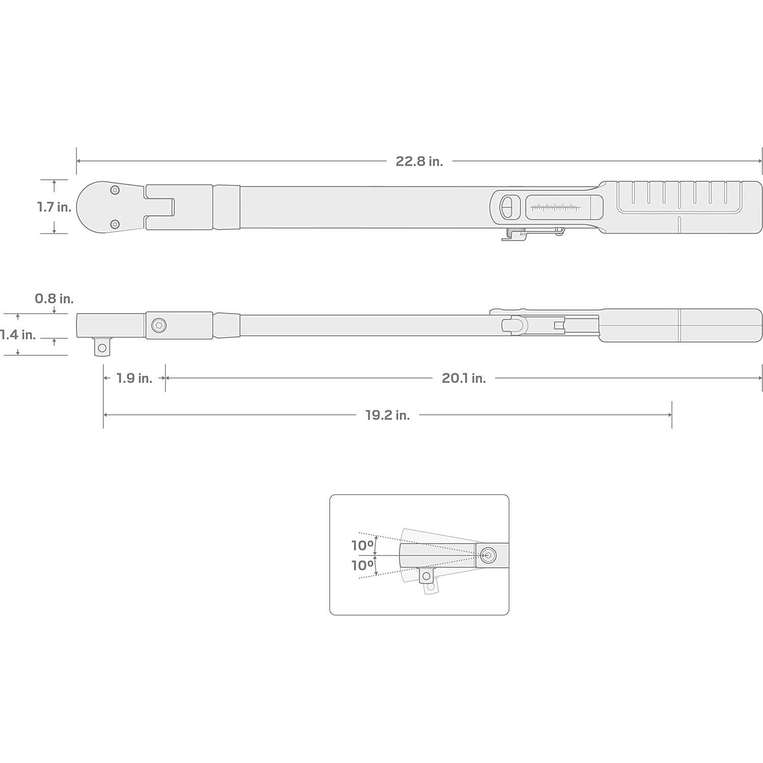 Llave de Torque TEKTON 1/2" 40-250 pies-libra Precisa