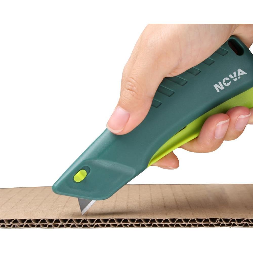 Cuchillo Retráctil Inteligente Nova SK031A, Hoja 22mm, Verde