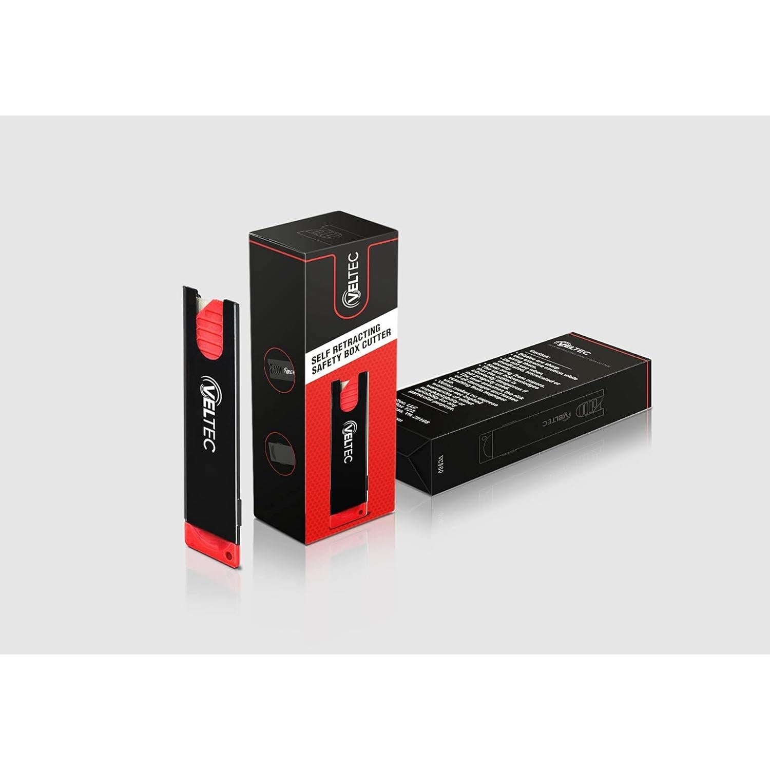 Cortadores de Caja Retráctiles Veltec - Paquete de 3 con 10 Cuchillas