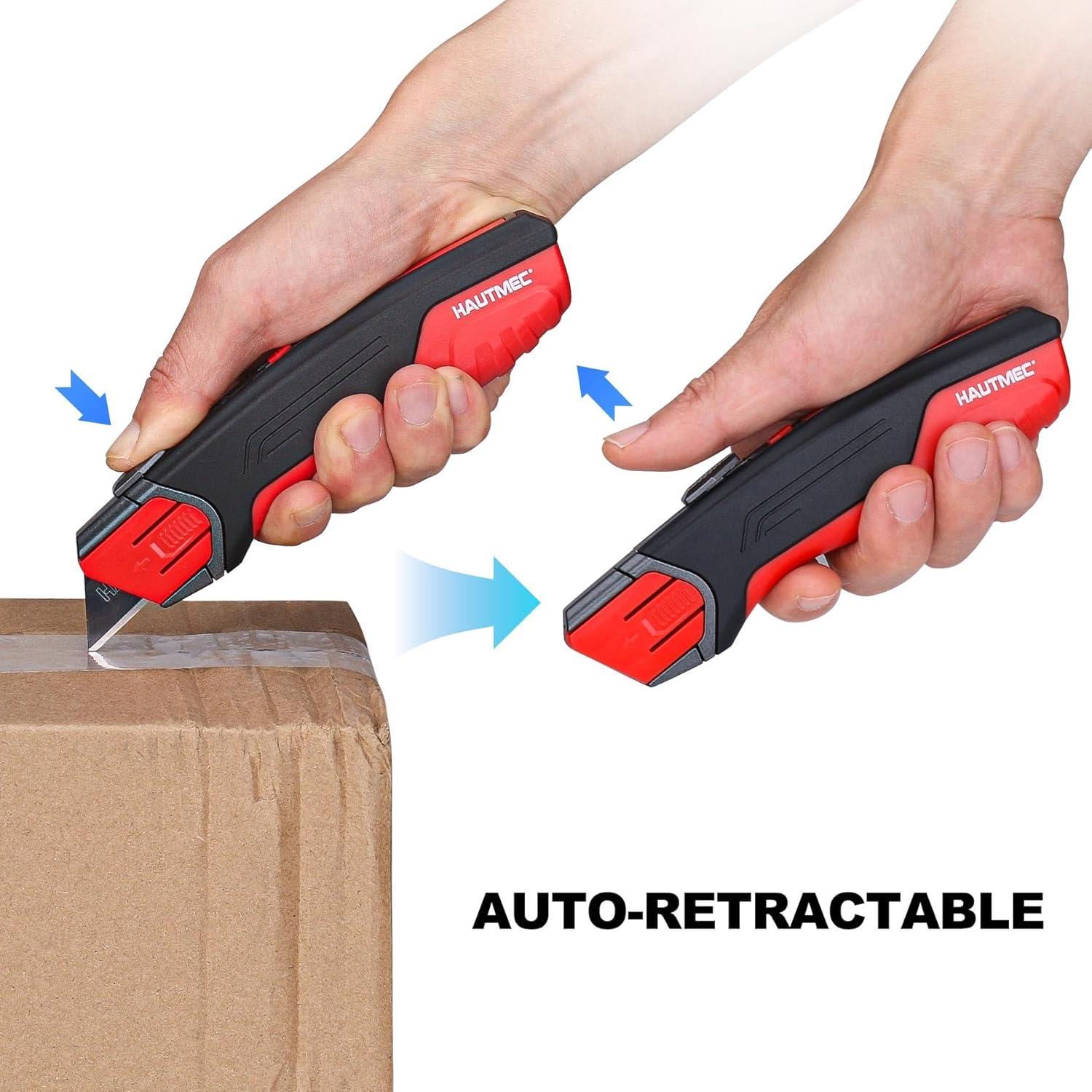 Cuchillo de Utilidad Retráctil HAUTMEC HT0414-KN con 4 Cuchillas