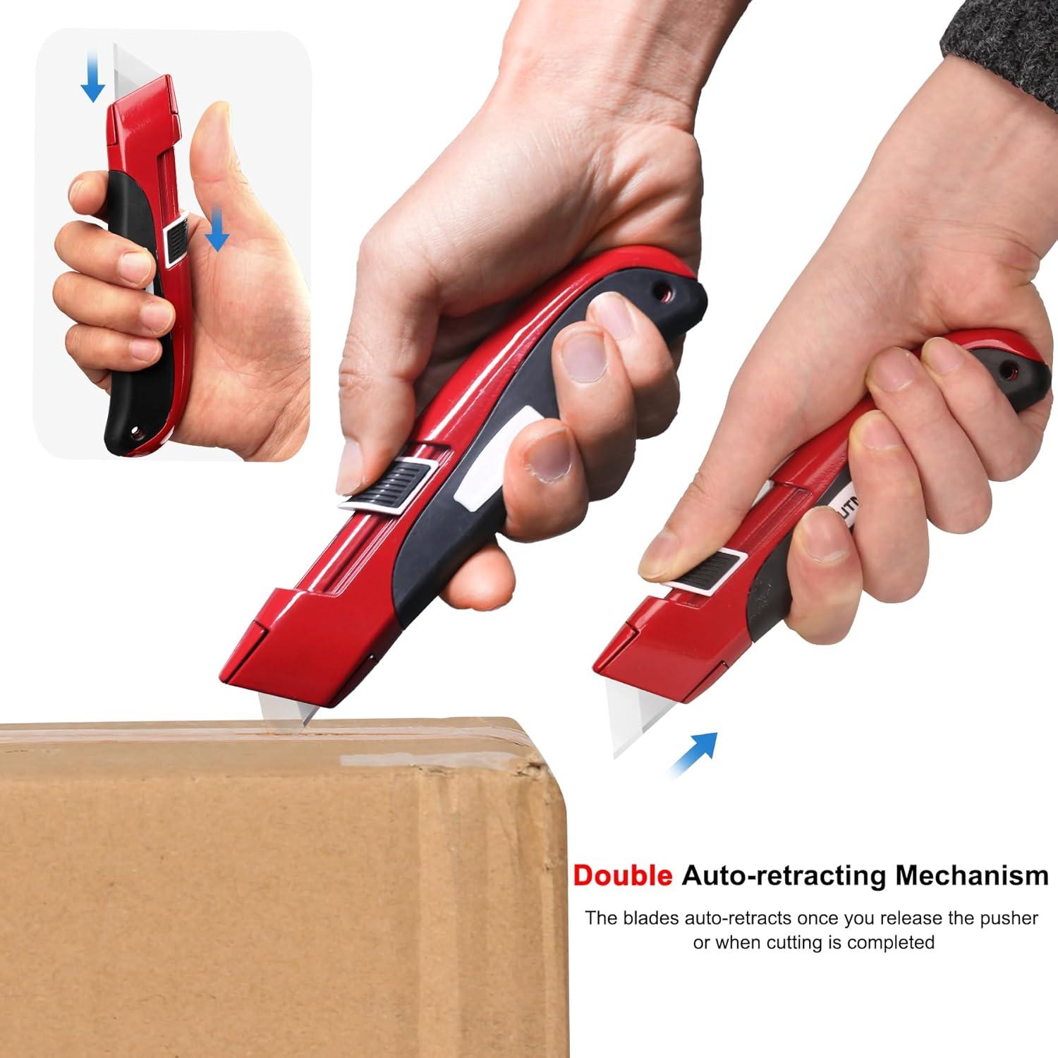 Cuchillo de Utilidad Retráctil HAUTMEC HT0195 - Doble Seguridad