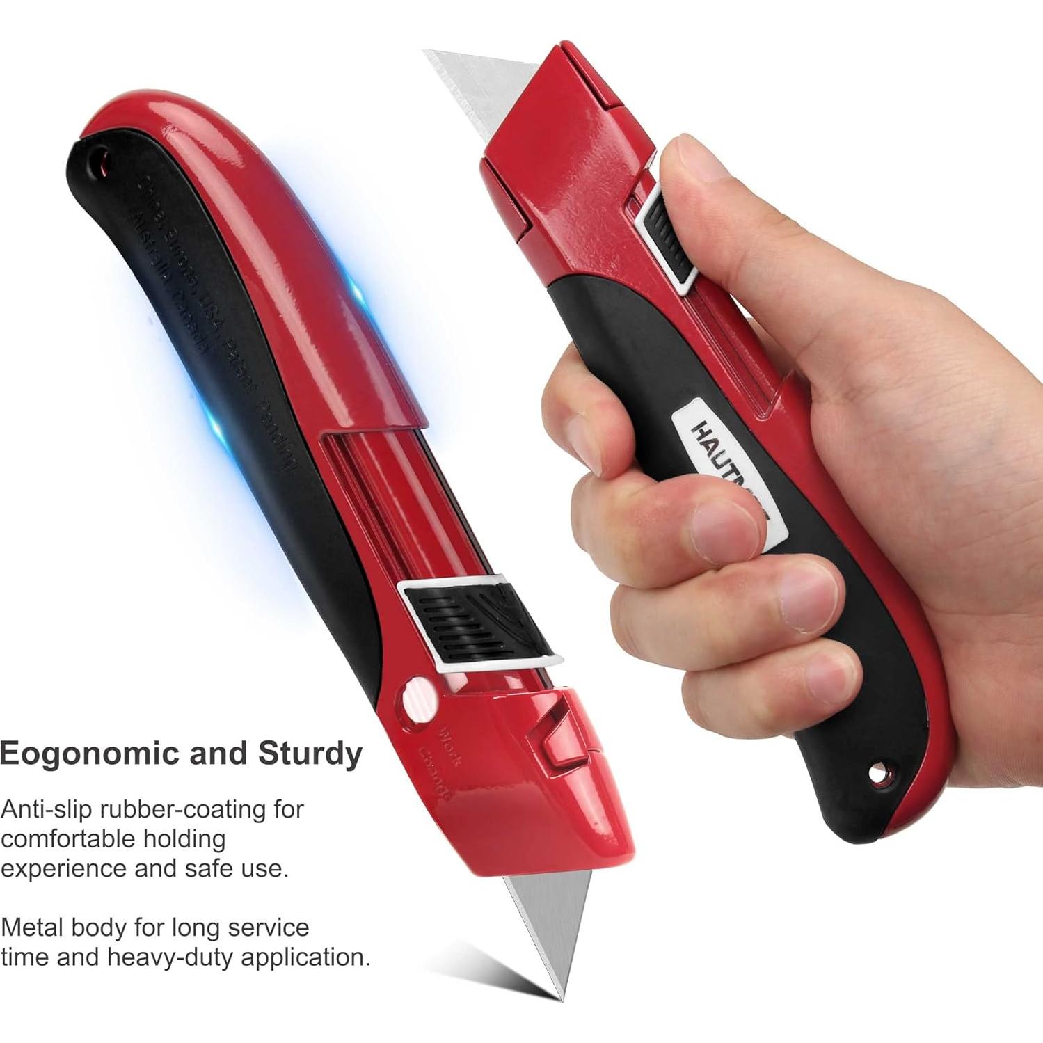 Cuchillo de Utilidad Retráctil HAUTMEC HT0195 - Doble Seguridad