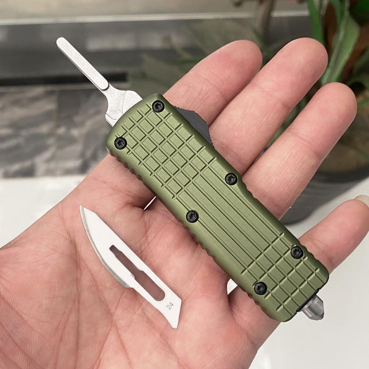 Cuchillo Utility Automático Caressolove EDC Verde 14 cm