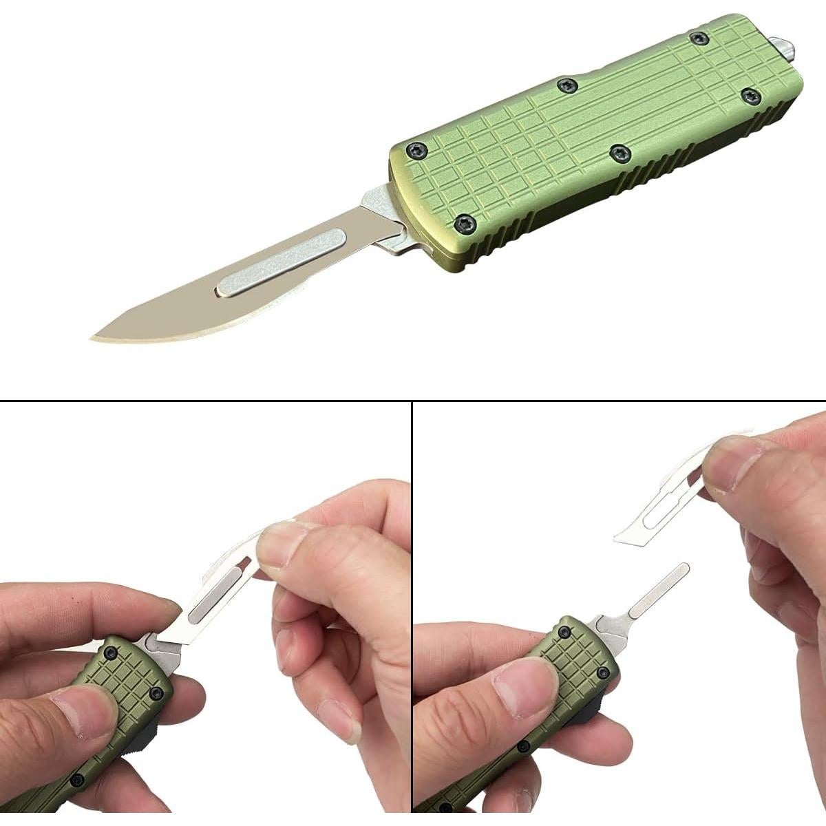 Cuchillo Utility Automático Caressolove EDC Verde 14 cm