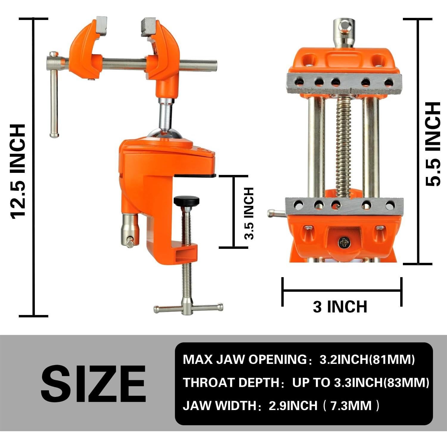 Abrazadera de Banco MAXMAN Naranja 360° Acero Alta Resistencia