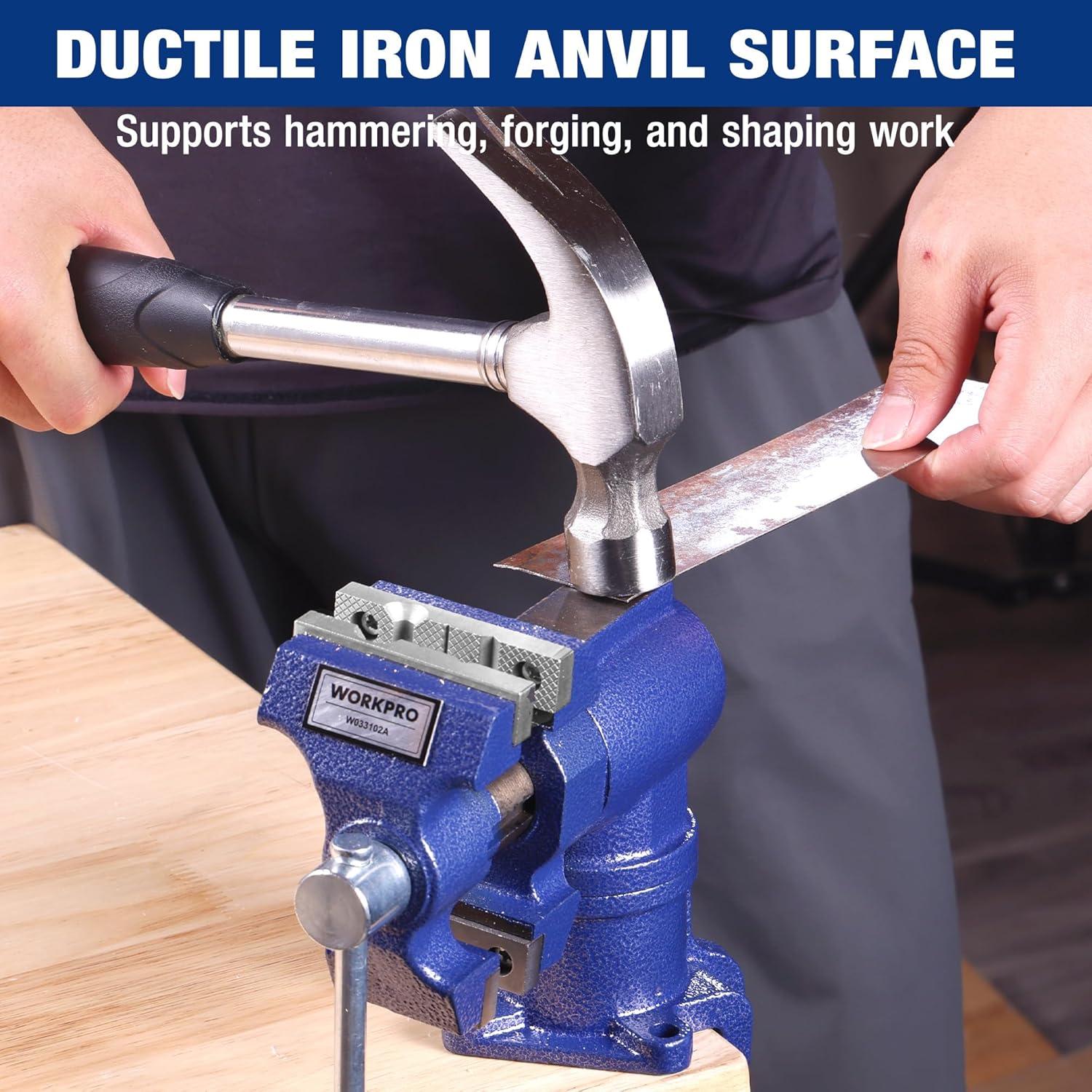 Mordaza de Mesa Giratoria WORKPRO 2.5" y 1.5" para Carpintería