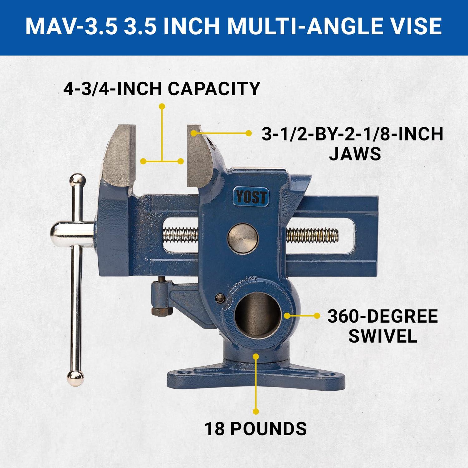 Prensa Multi-Angulo Yost MAV-3.5, 8.89 cm, Azul