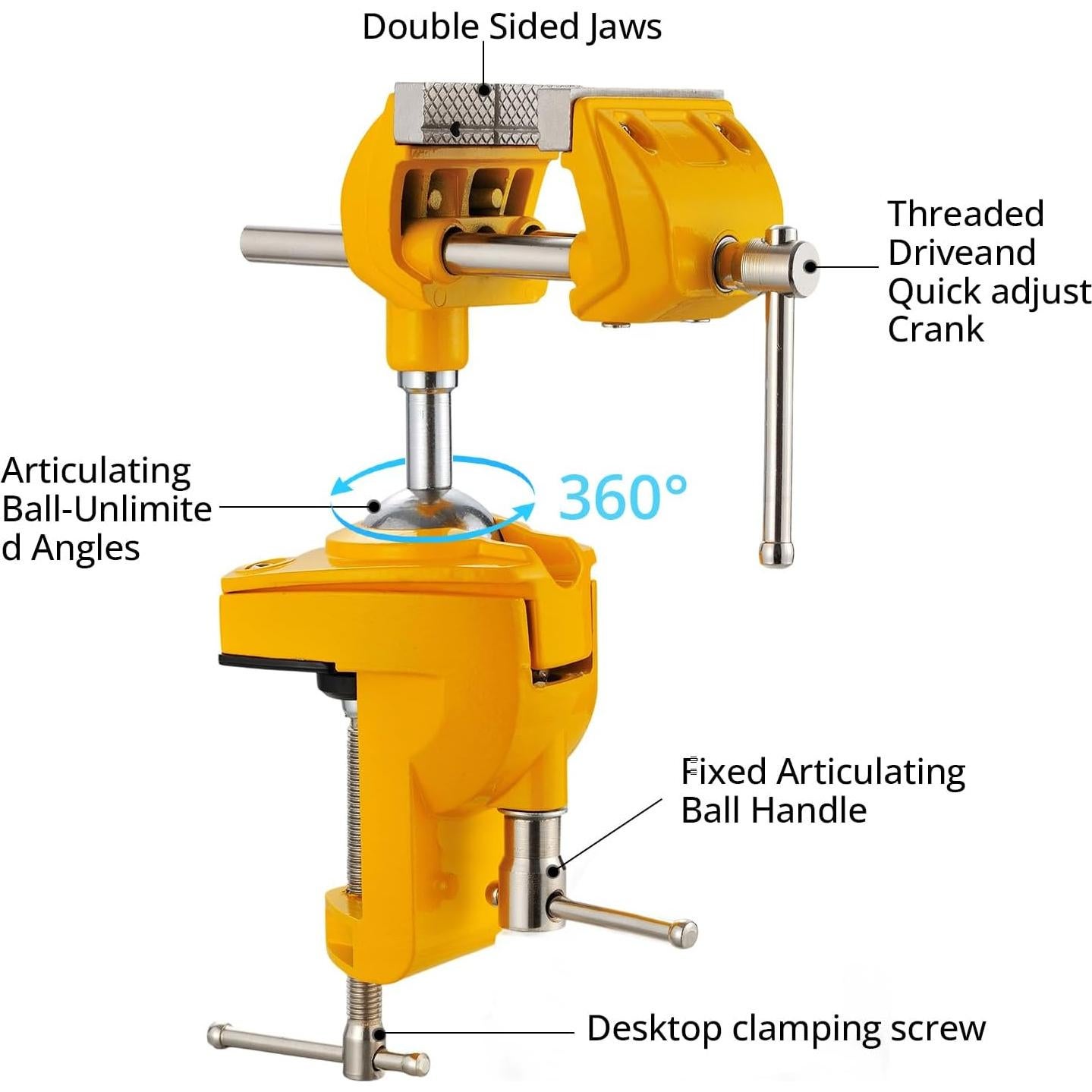Prensa de Banco Articulada 360° Dazefree - Acero Fundido