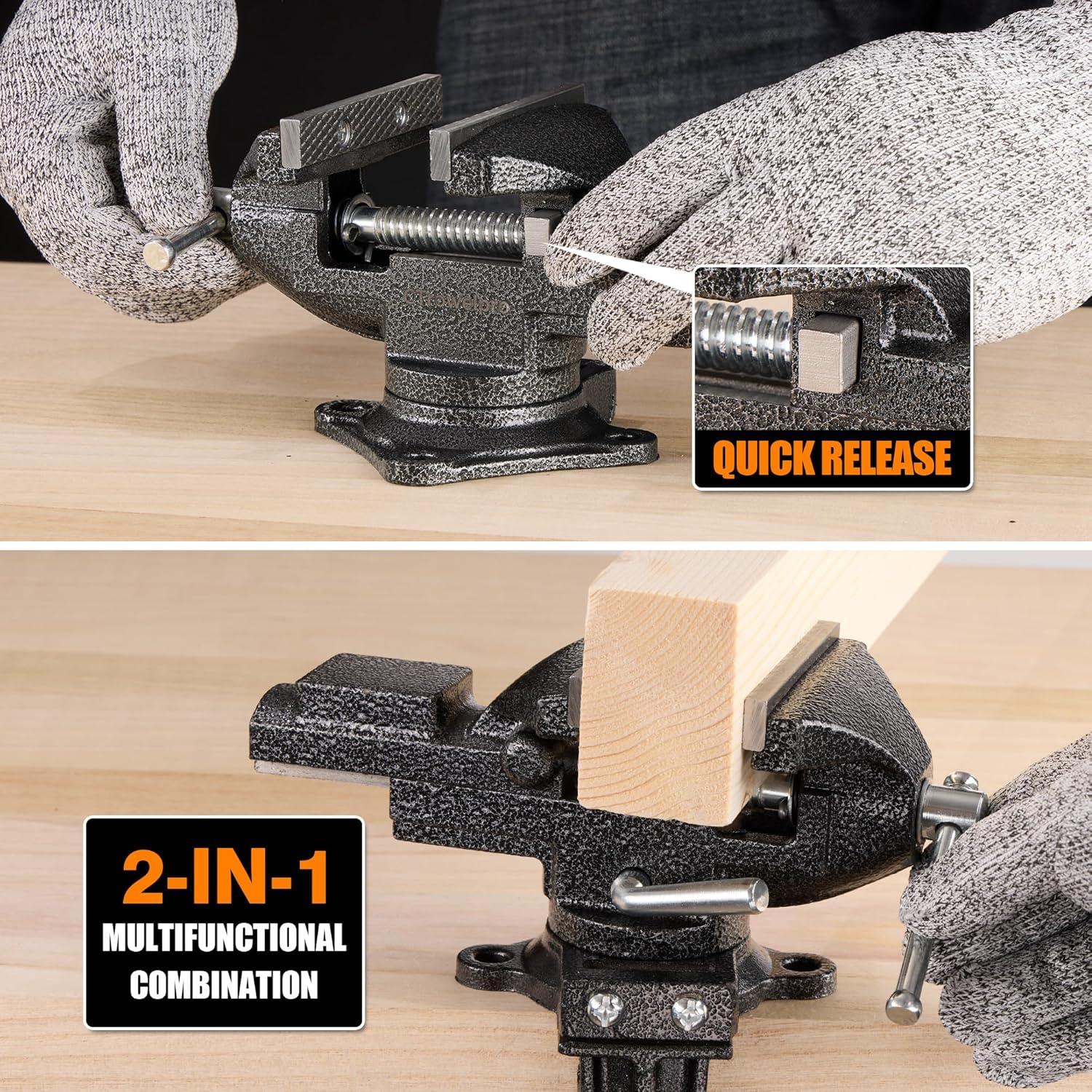 Morsa Universal CTrowelpro 3.3" con Base Giratoria 360°