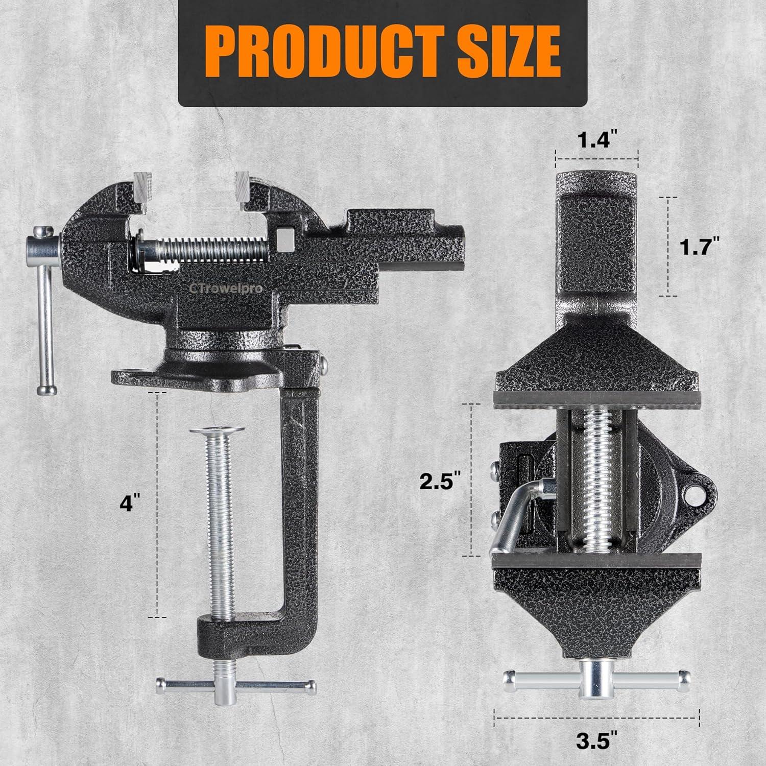 Morsa Universal CTrowelpro 3.3" con Base Giratoria 360°