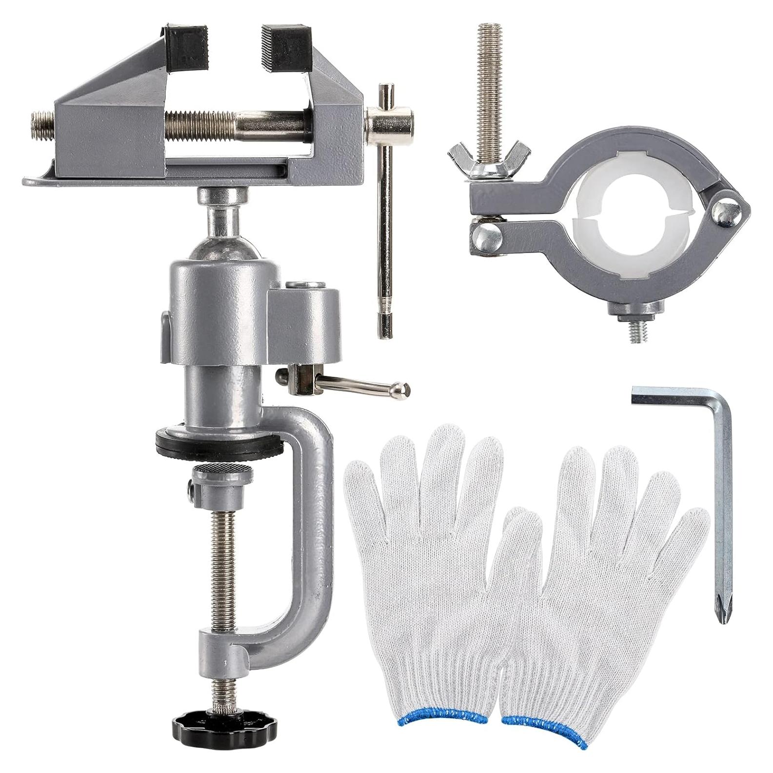 Morsa de Mesa Fasmov 2 en 1 Ajustable 360° Aluminio 0.99kg