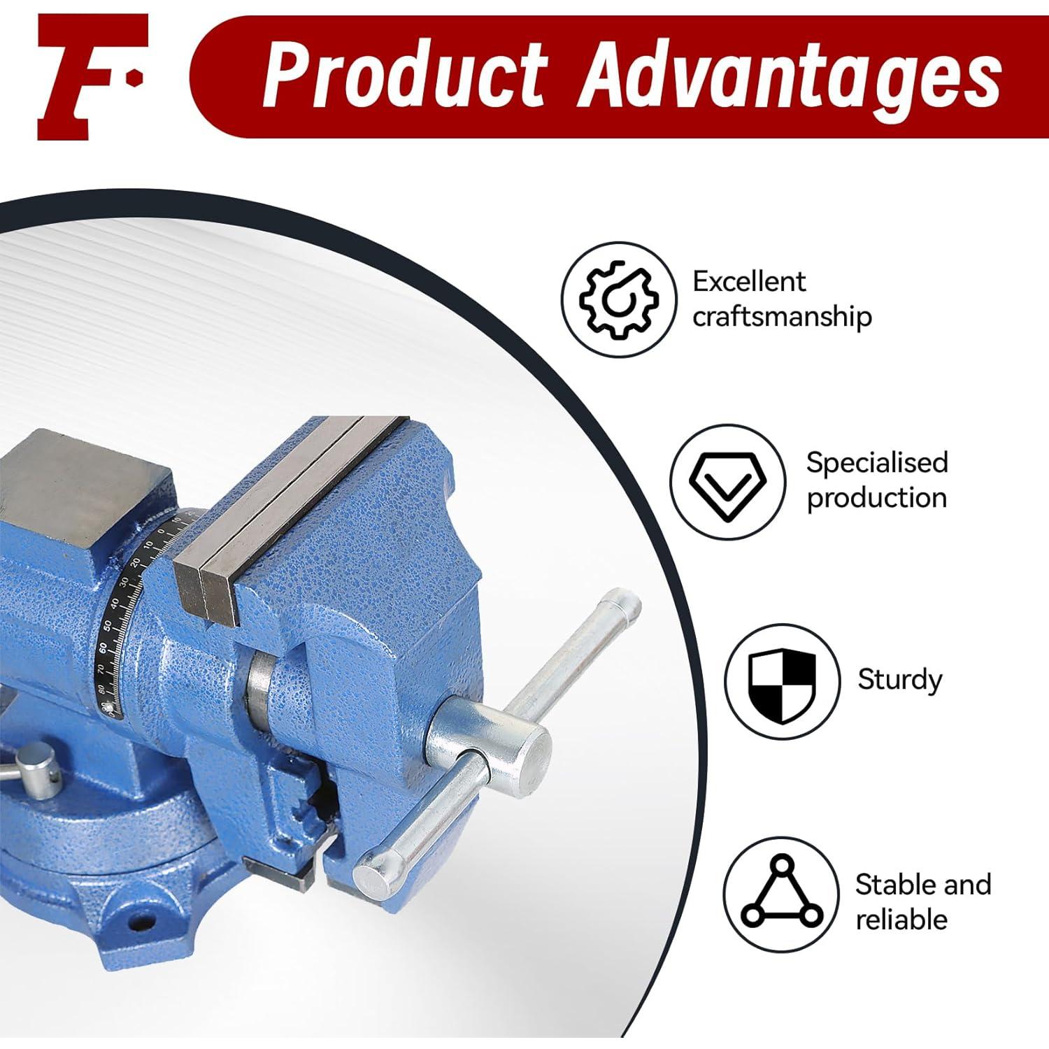 Prensa de Banco Multipropósito Findmall 10.16 cm Servicio Pesado