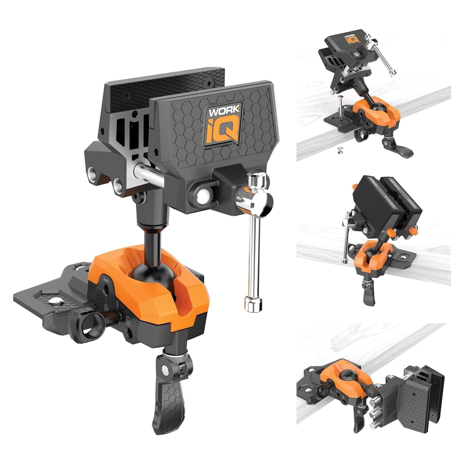 Tornillo de banco articulado WORK IQ IQVISE 360° acero y aluminio