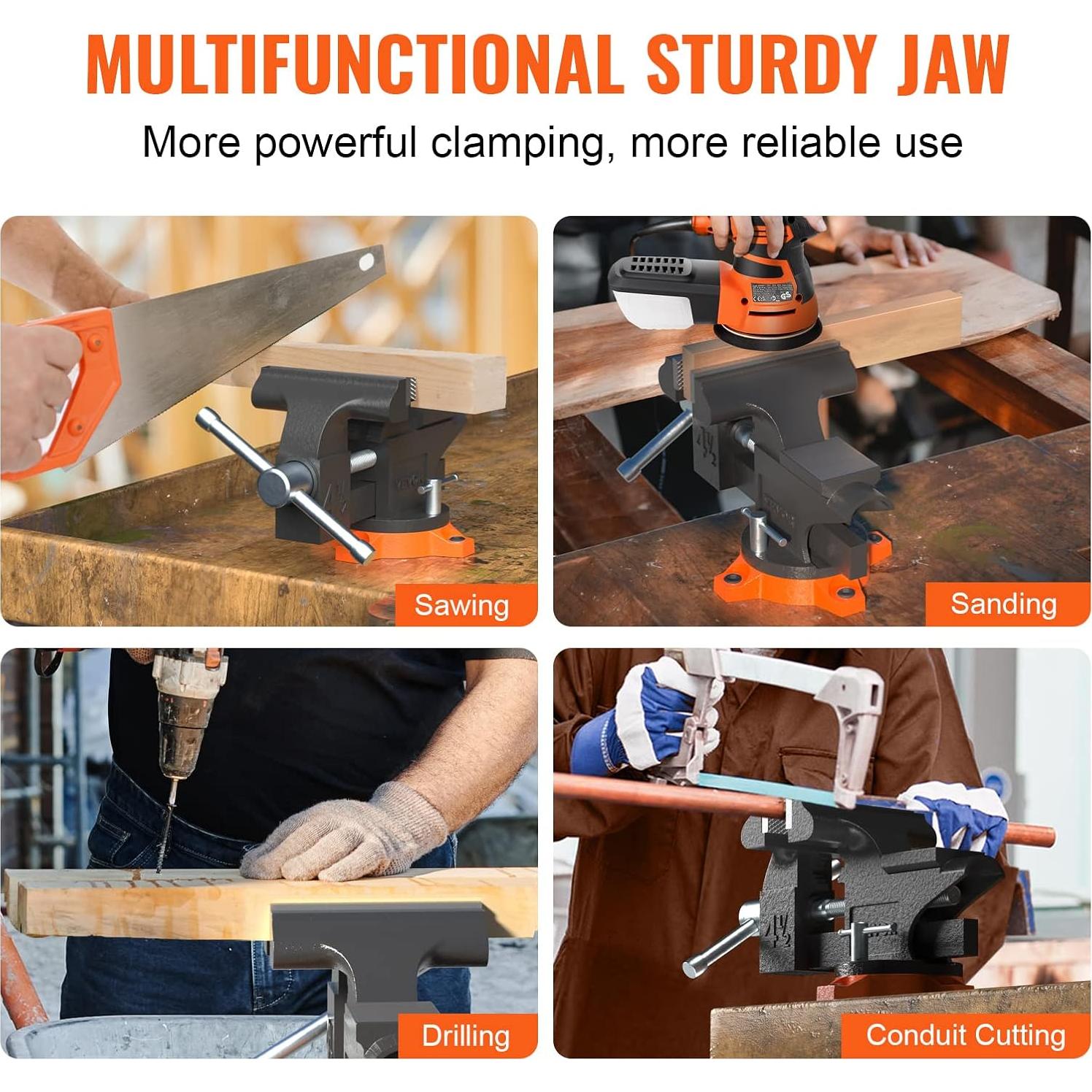 Prensa de Banco VEVOR 11.5 cm Hierro Fundido Multifuncional