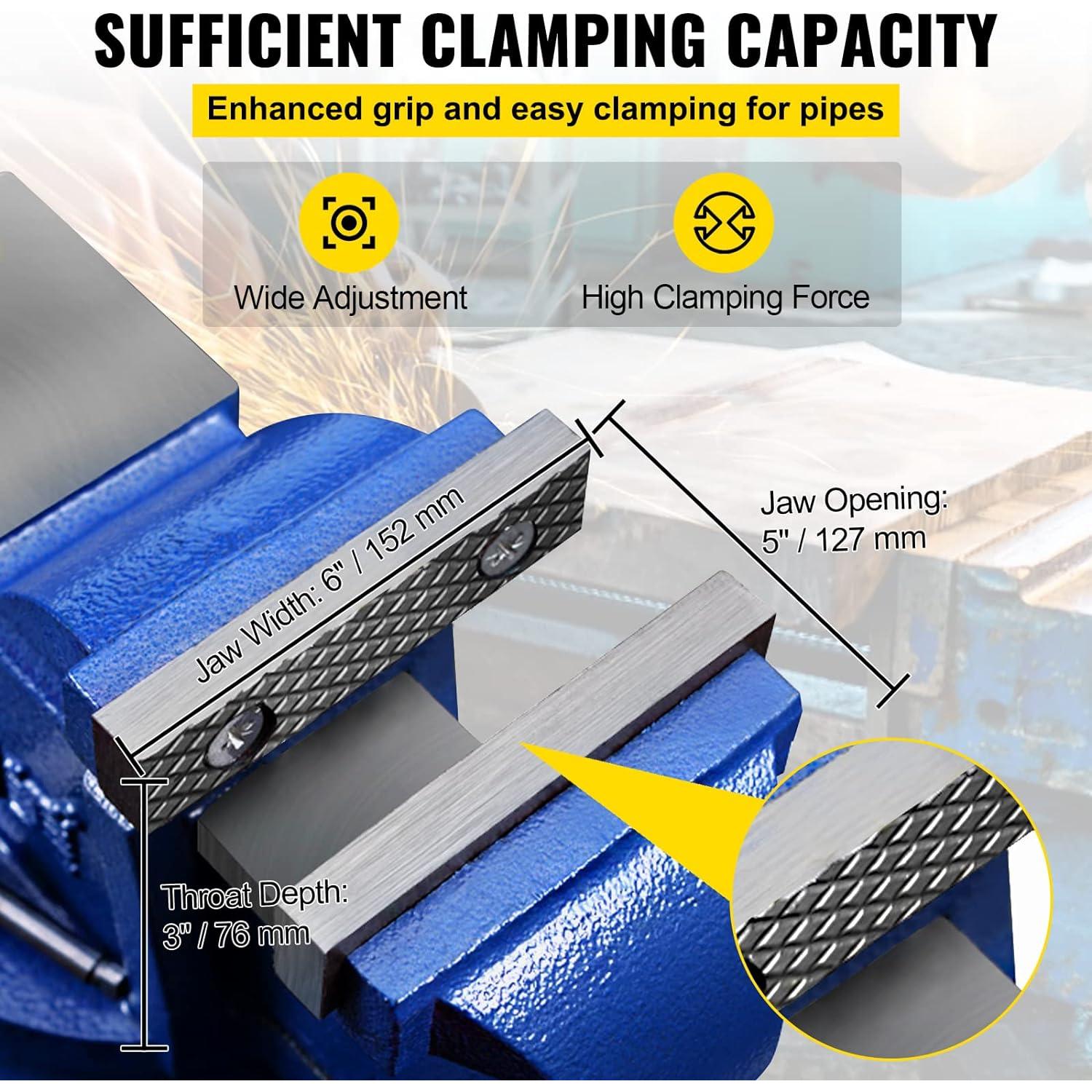 Prensa de Banco VEVOR 12.7 cm Doble Giratoria 30Kn