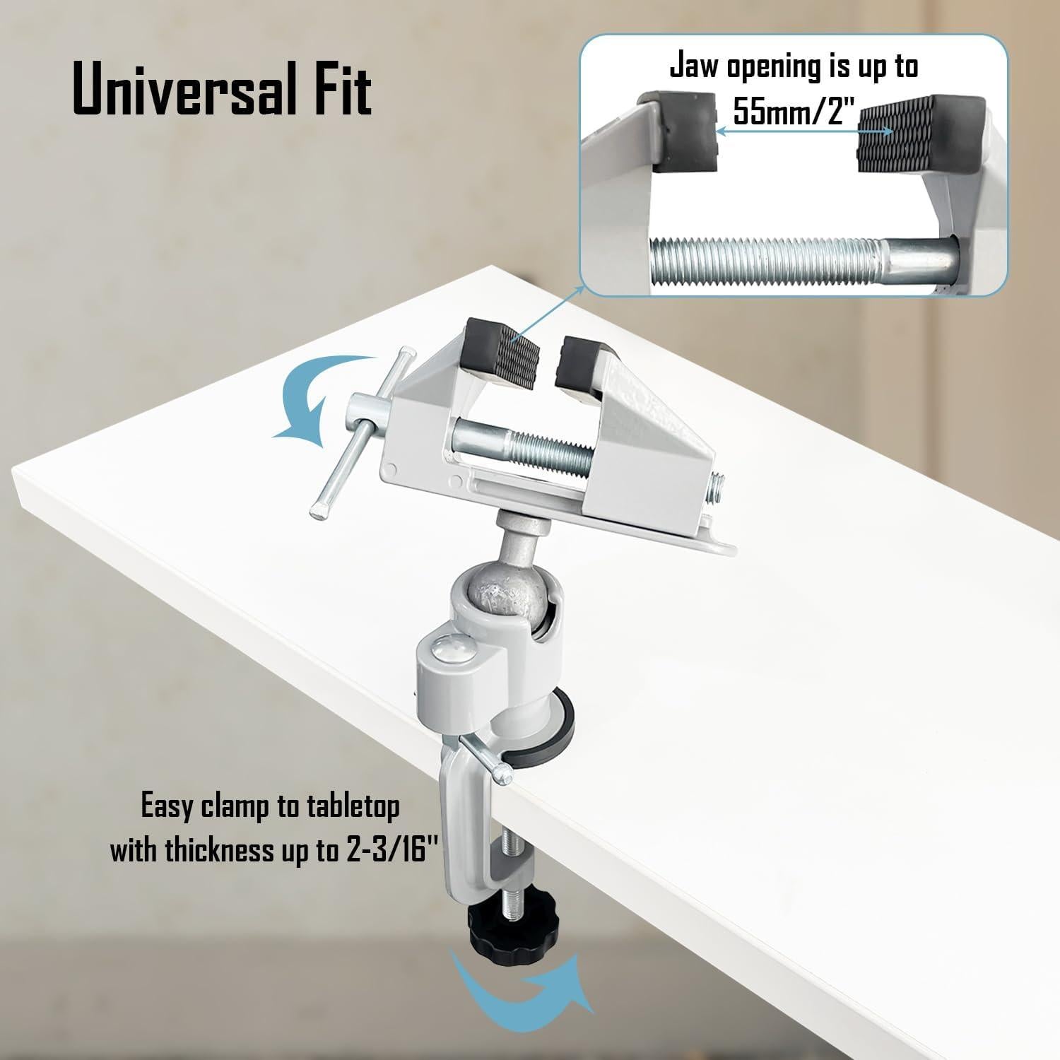 Prensa de Mesa Universal Sutekus 3" (7.62 cm) con Giro 360°
