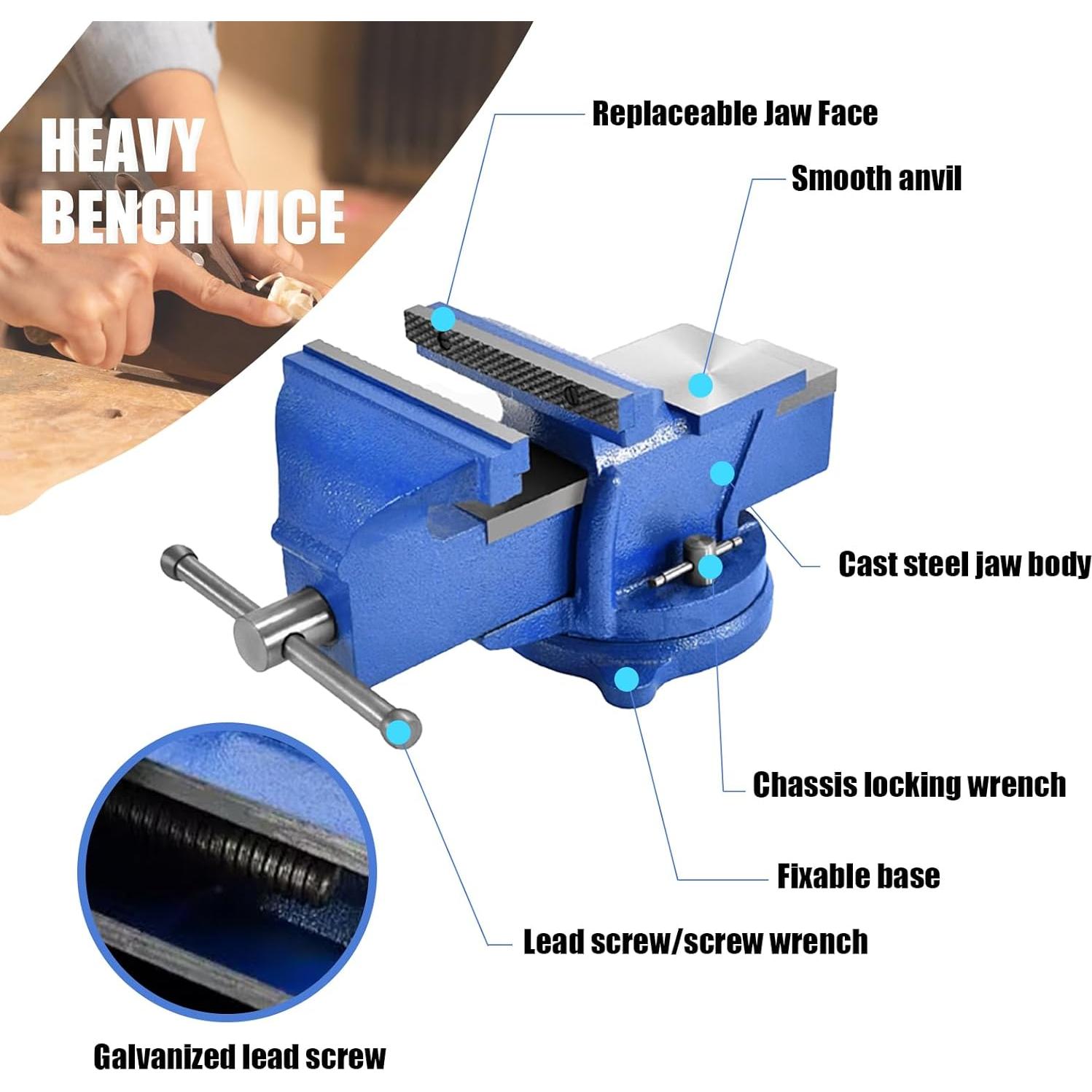 Prensa de banco pesada D LIAN DONG 6" acero 7.36 kg