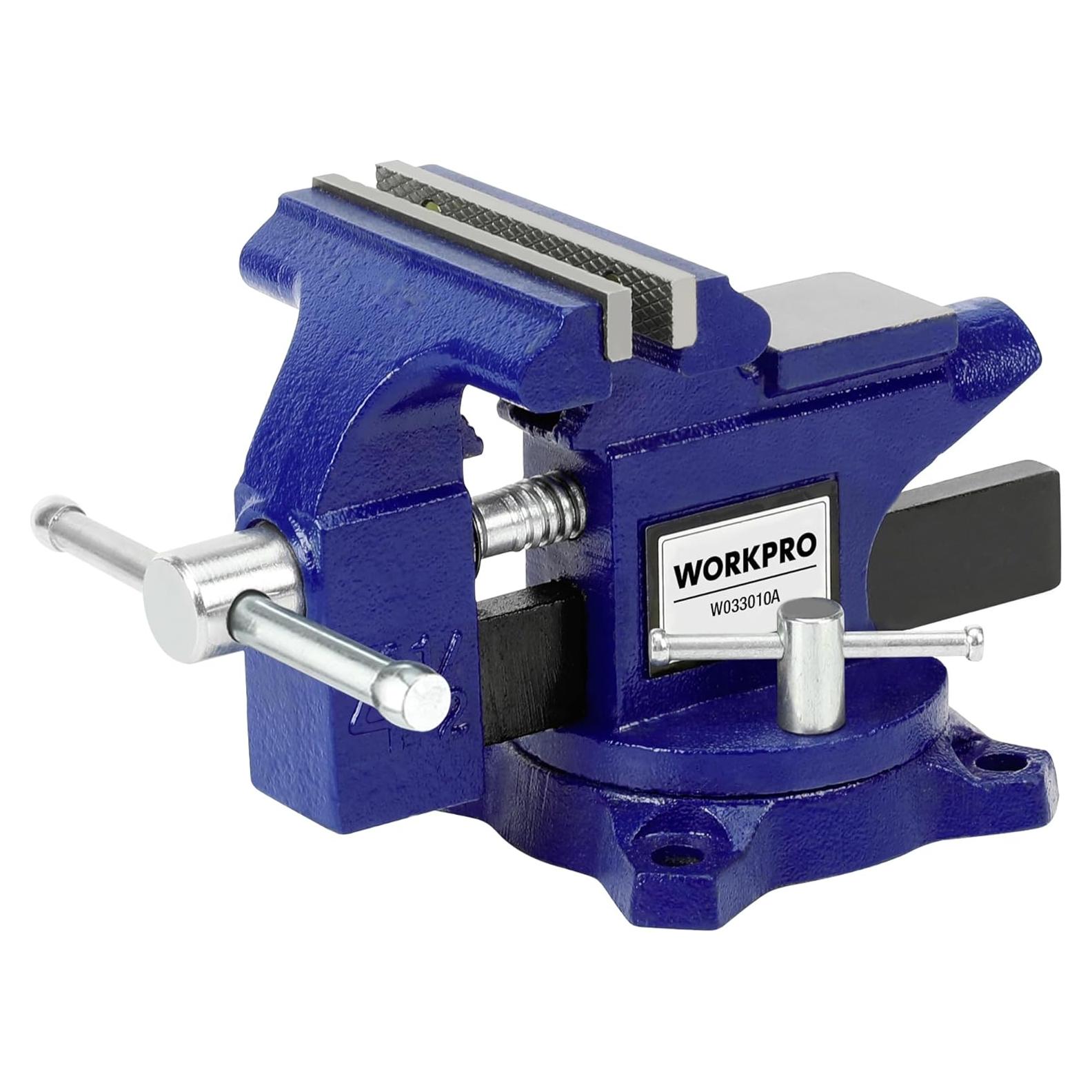 Torno de Banco WORKPRO 4.5" Multifuncional para Madera
