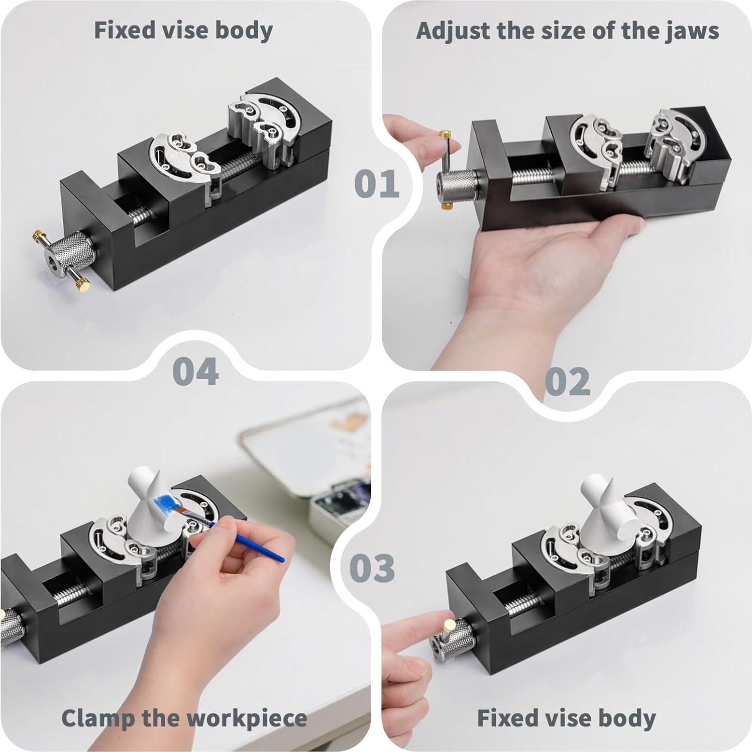 Mini Prensa de Banco Fractal WhiteRhino - Aluminio Aeroespacial 0.92 kg