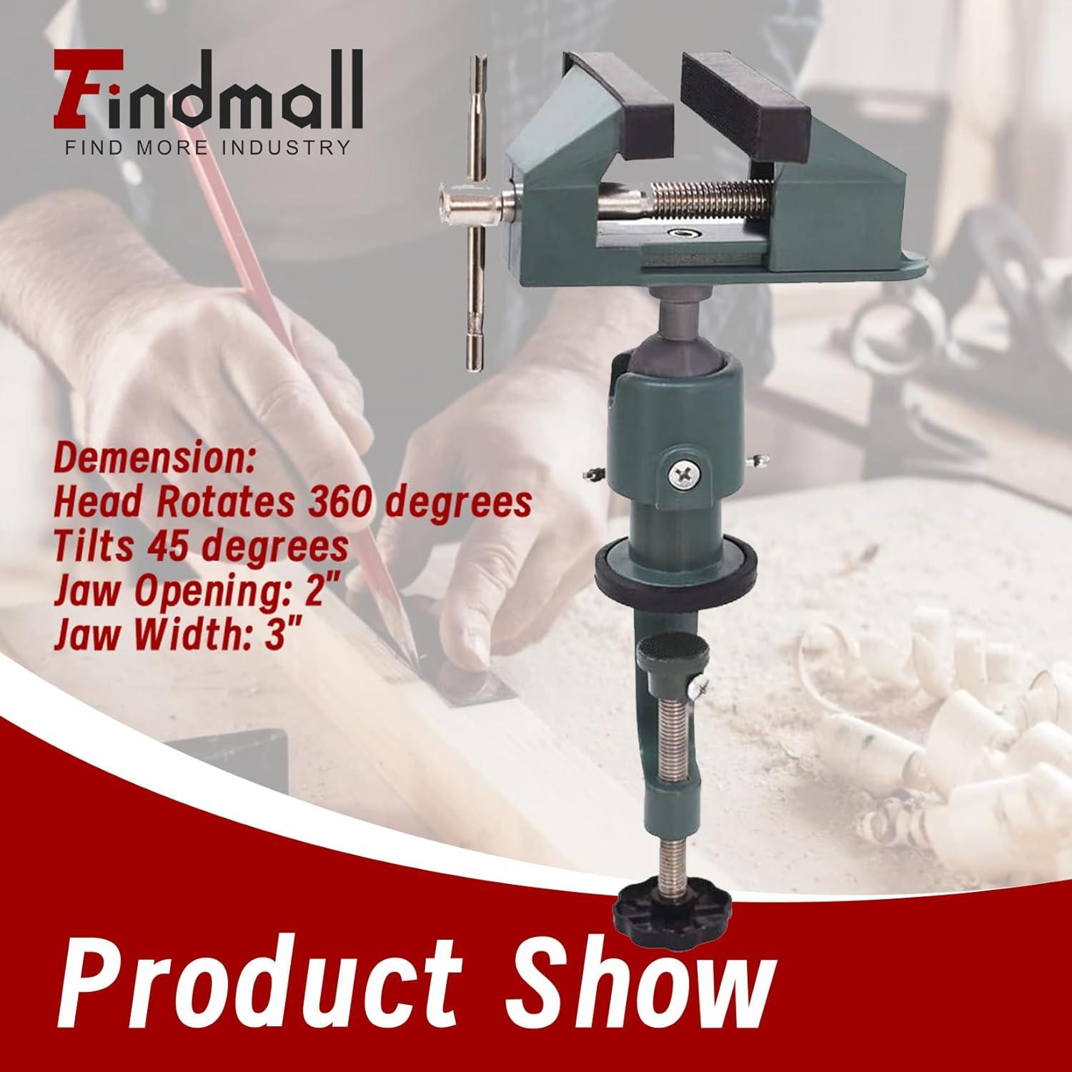 Vise de Banco Universal Findmall 8 cm Aluminio Giratorio 360°