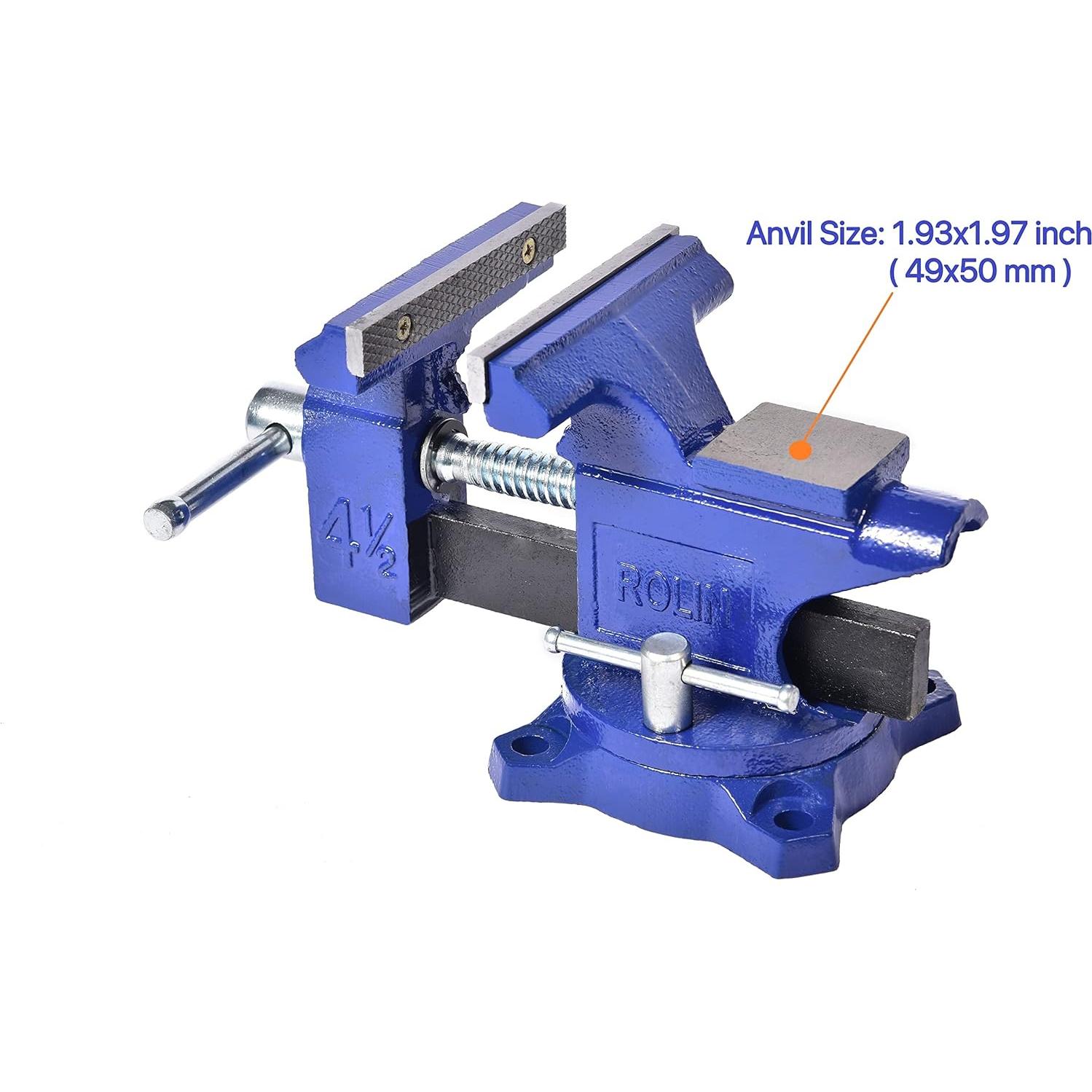 Prensa de Banco Rolin 11.4 cm con Base Giratoria 240°