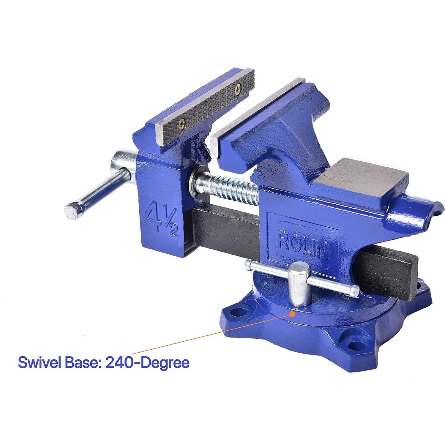 Prensa de Banco Rolin 11.4 cm con Base Giratoria 240°