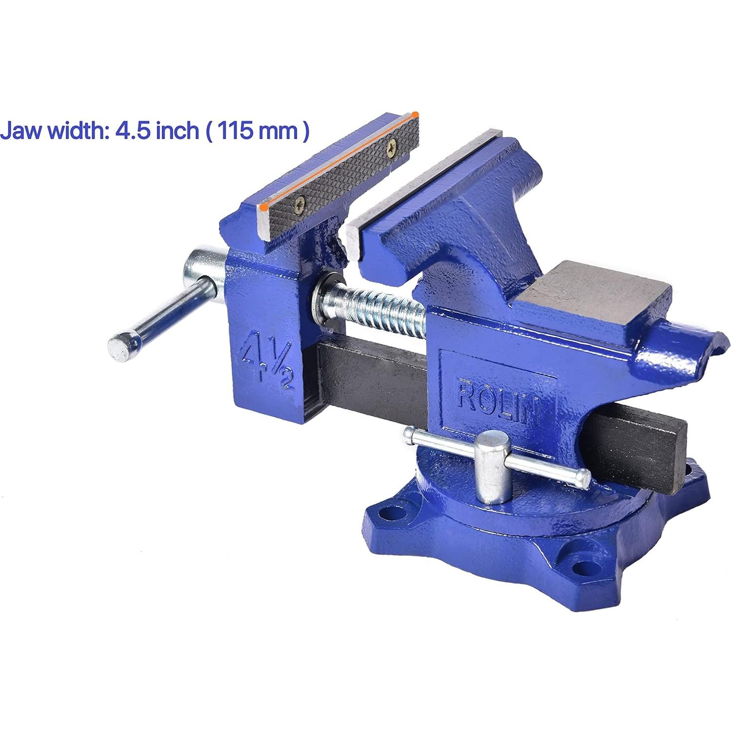 Prensa de Banco Rolin 11.4 cm con Base Giratoria 240°