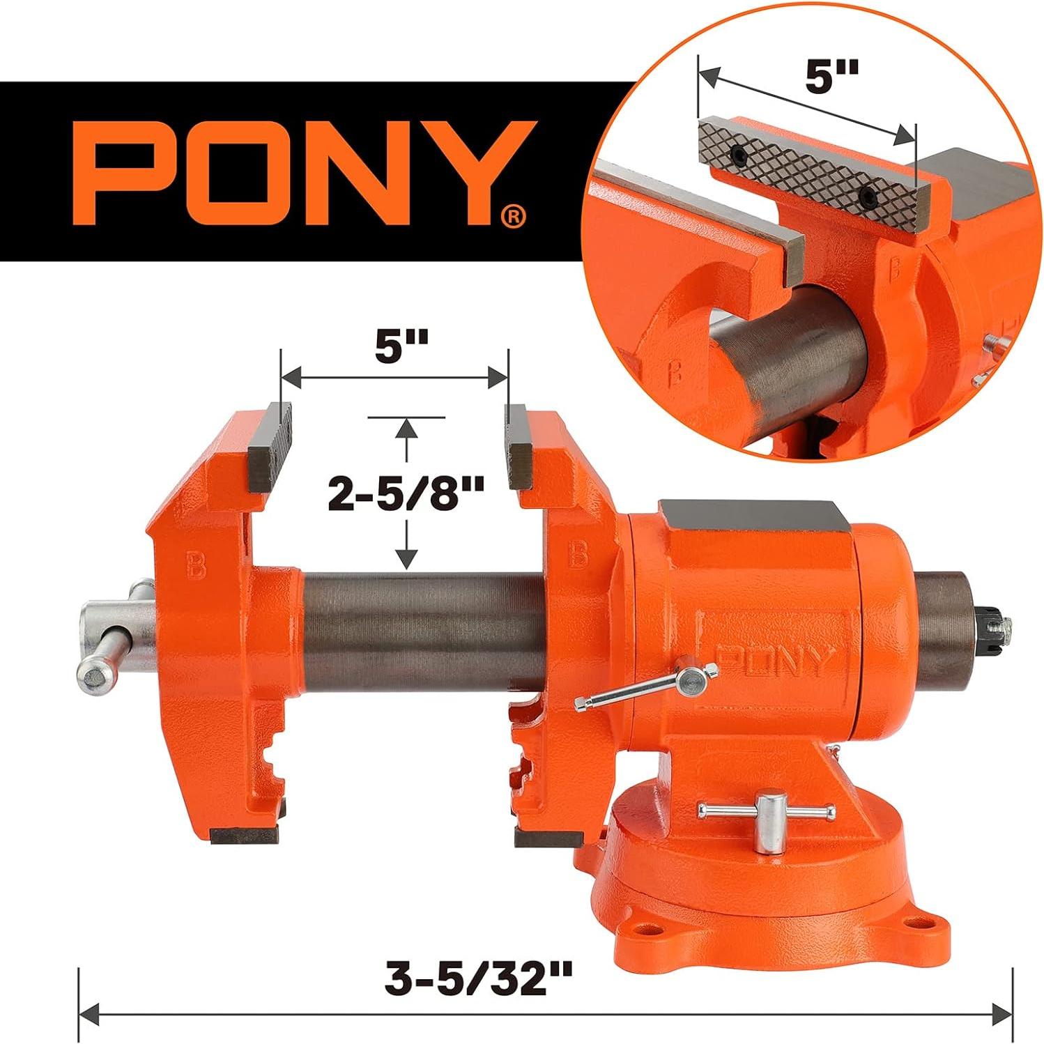 Tornillo de Banco PONY 29055 Alta Resistencia 5" (12.7 cm)