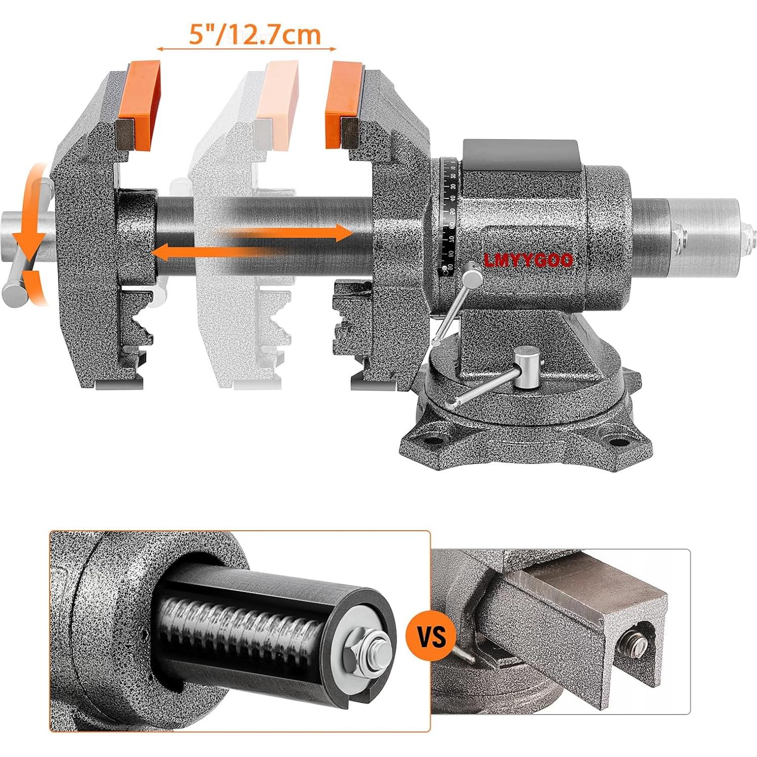 Prensa de banco LMYYGOO 5" alta resistencia 5500 lbs