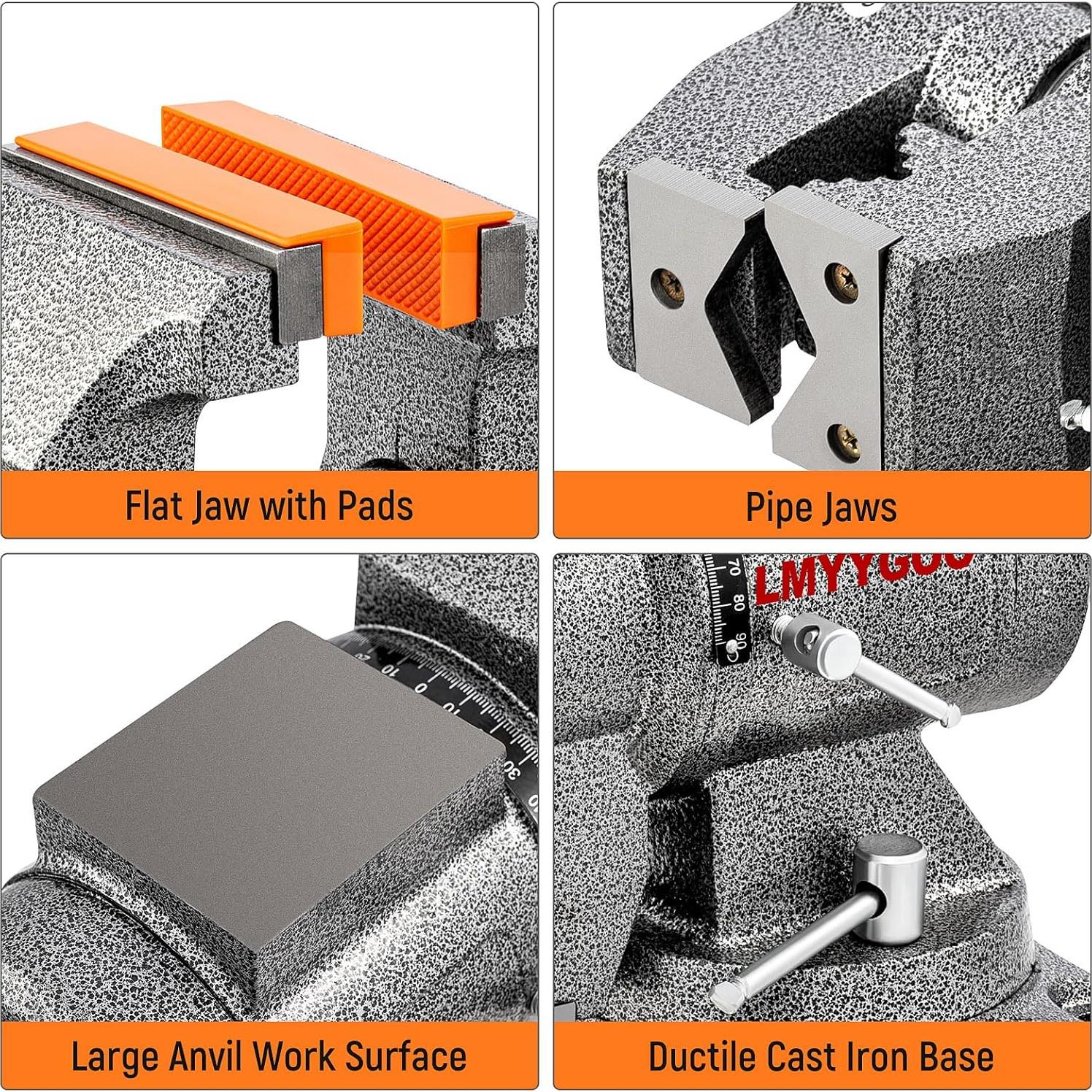 Prensa de banco LMYYGOO 5" alta resistencia 5500 lbs