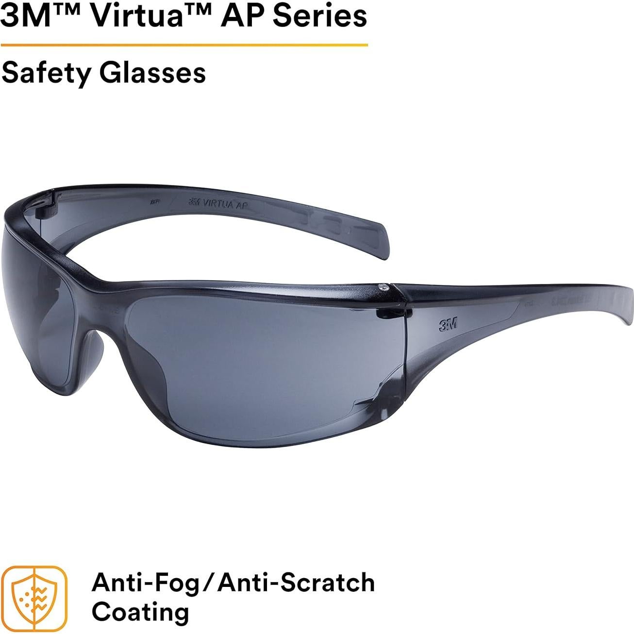 Gafas de Seguridad 3M Virtua AP Antivaho Lente Gris Unisex