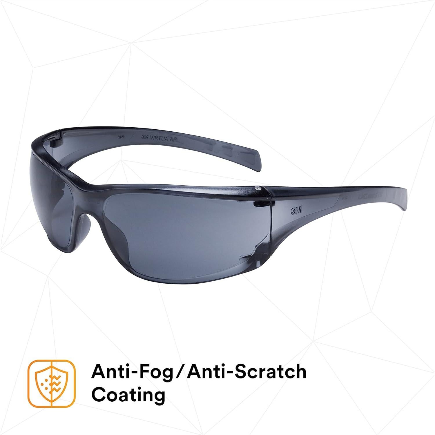 Gafas de Seguridad 3M Virtua AP Antivaho Lente Gris Unisex