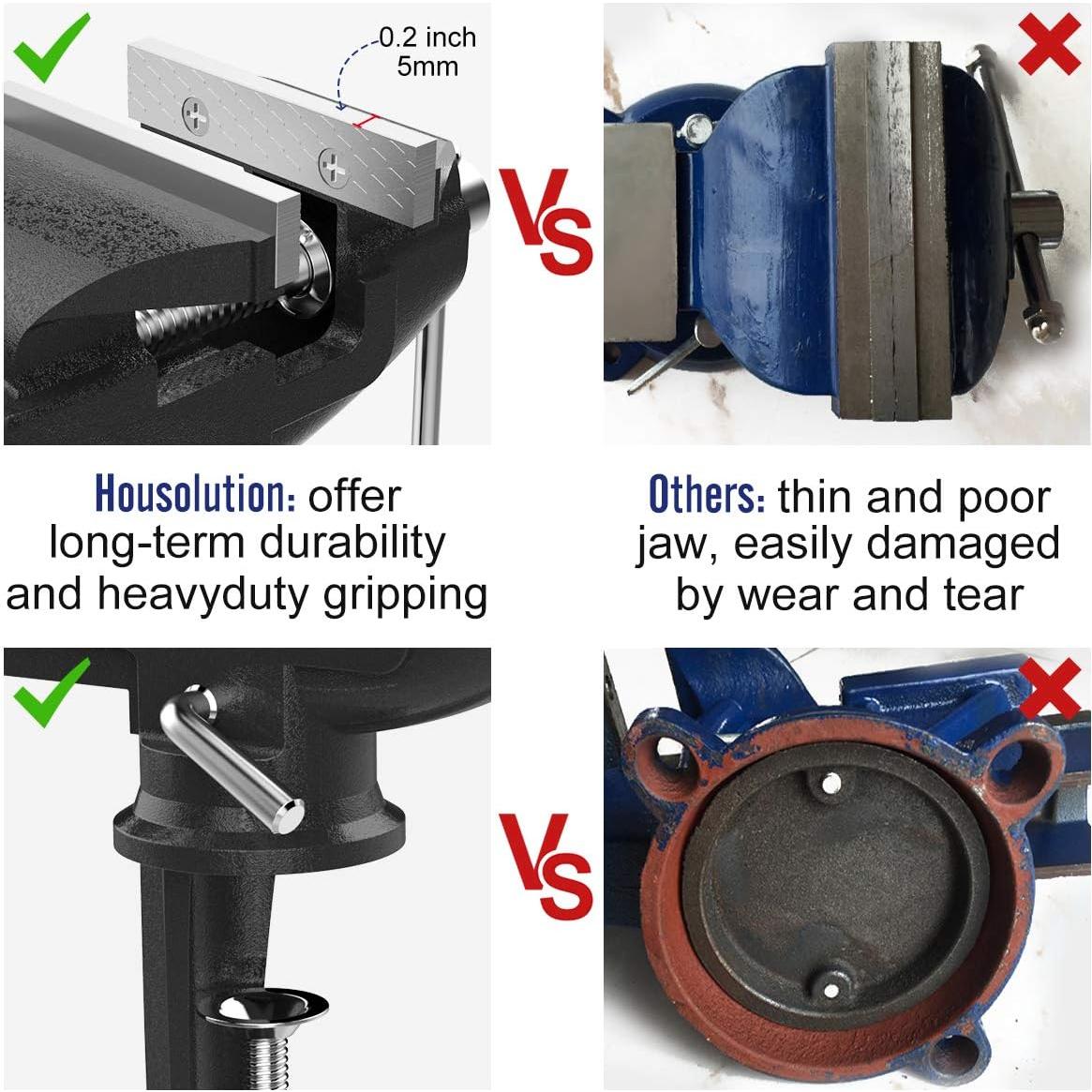 Morsa de Banco Universal Housolution 3" con Base Giratoria