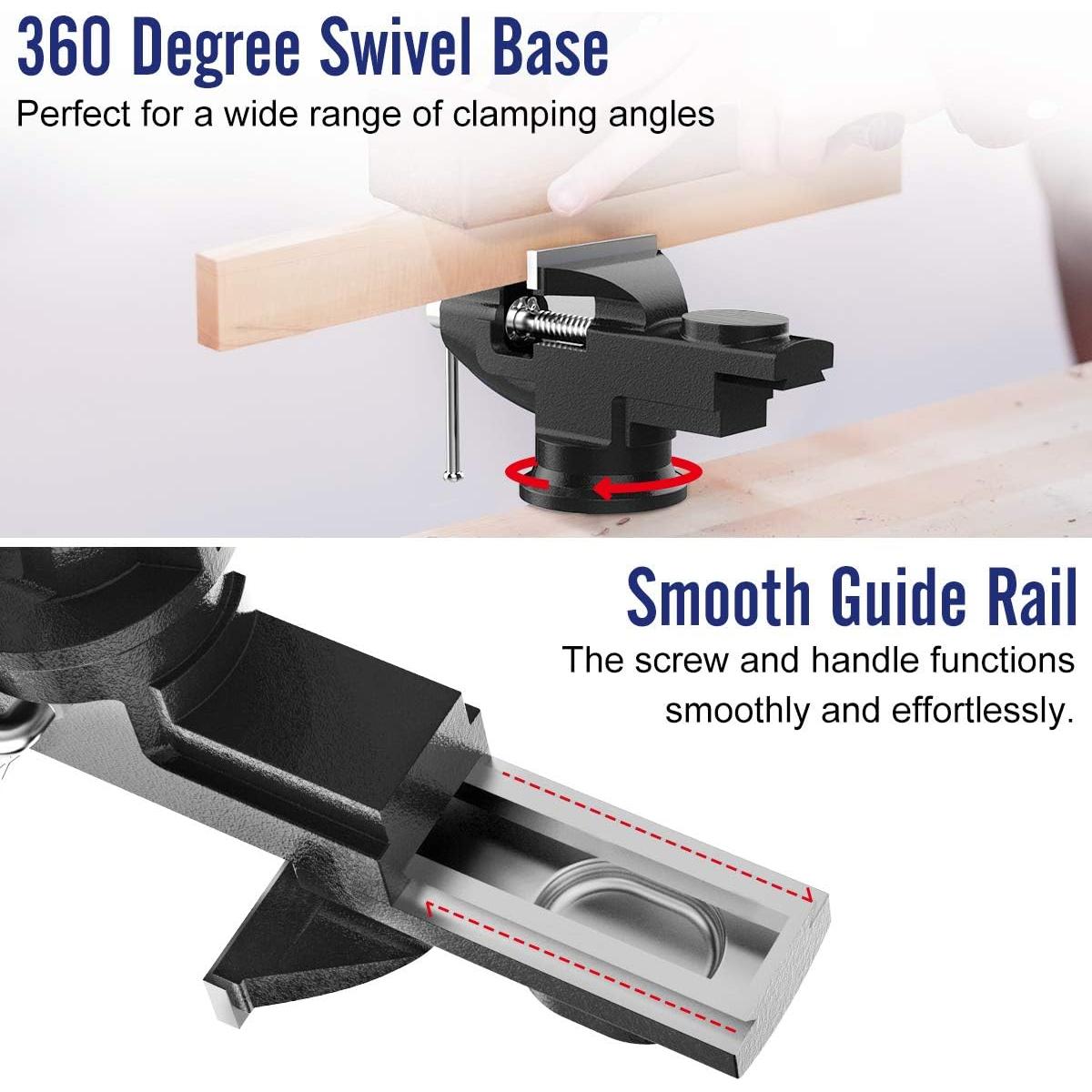 Morsa de Banco Universal Housolution 3" con Base Giratoria