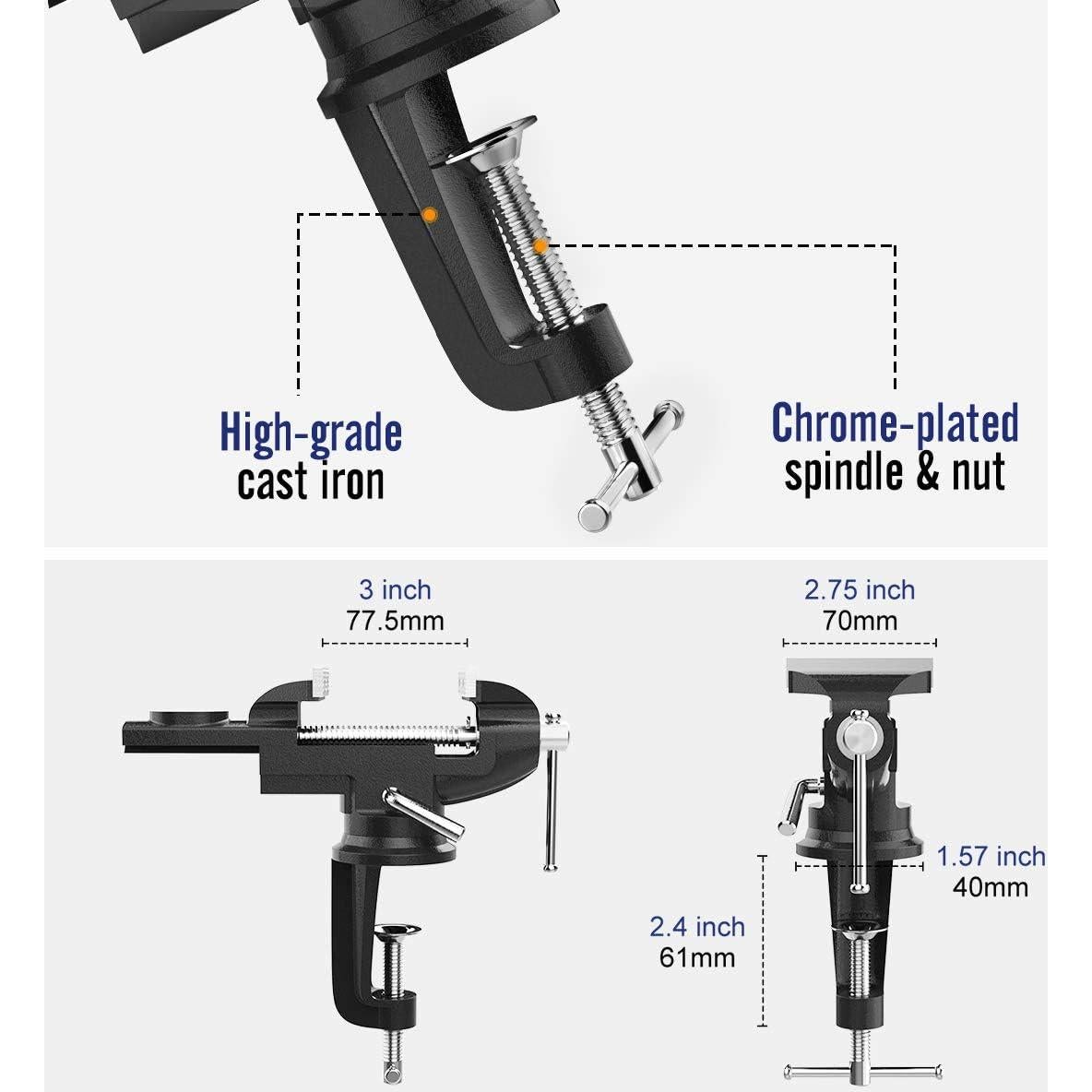 Morsa de Banco Universal Housolution 3" con Base Giratoria