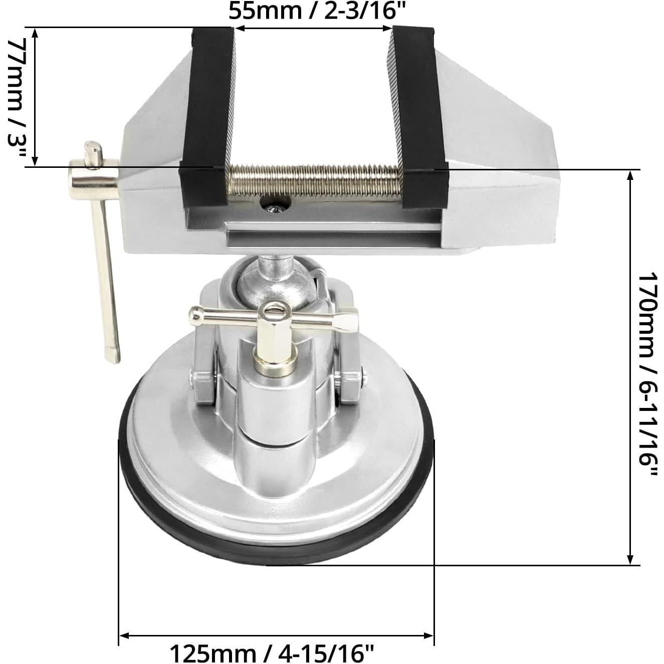 Morsa de Vacío Portátil QWORK 8 cm Rotación 360°