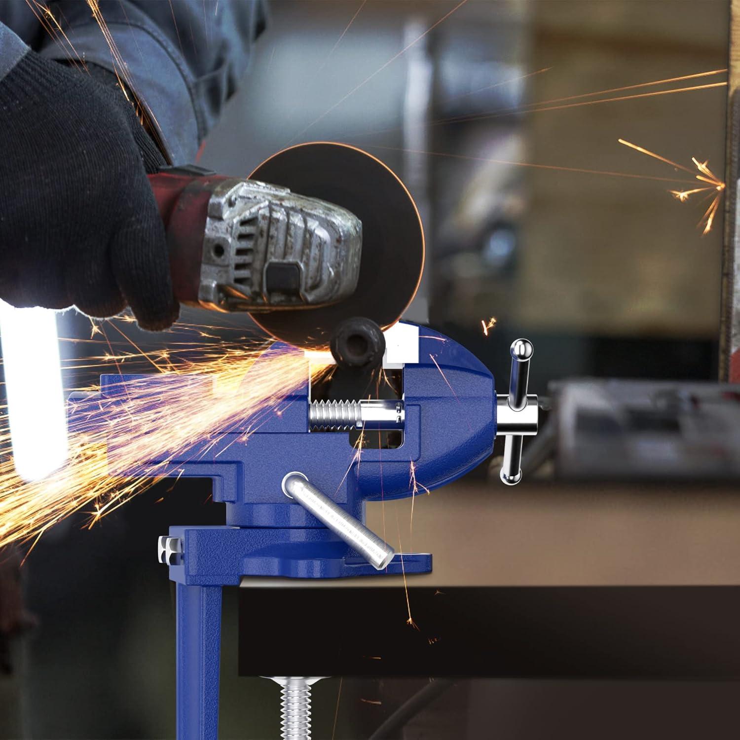 Torno de Banco 2 en 1 Shangyoyi 8.13 cm Azul Multifuncional