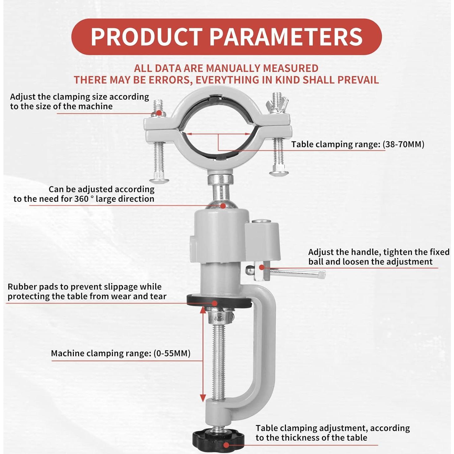 Morsa de Banco Multifuncional Baiwen 44-58mm Aluminio