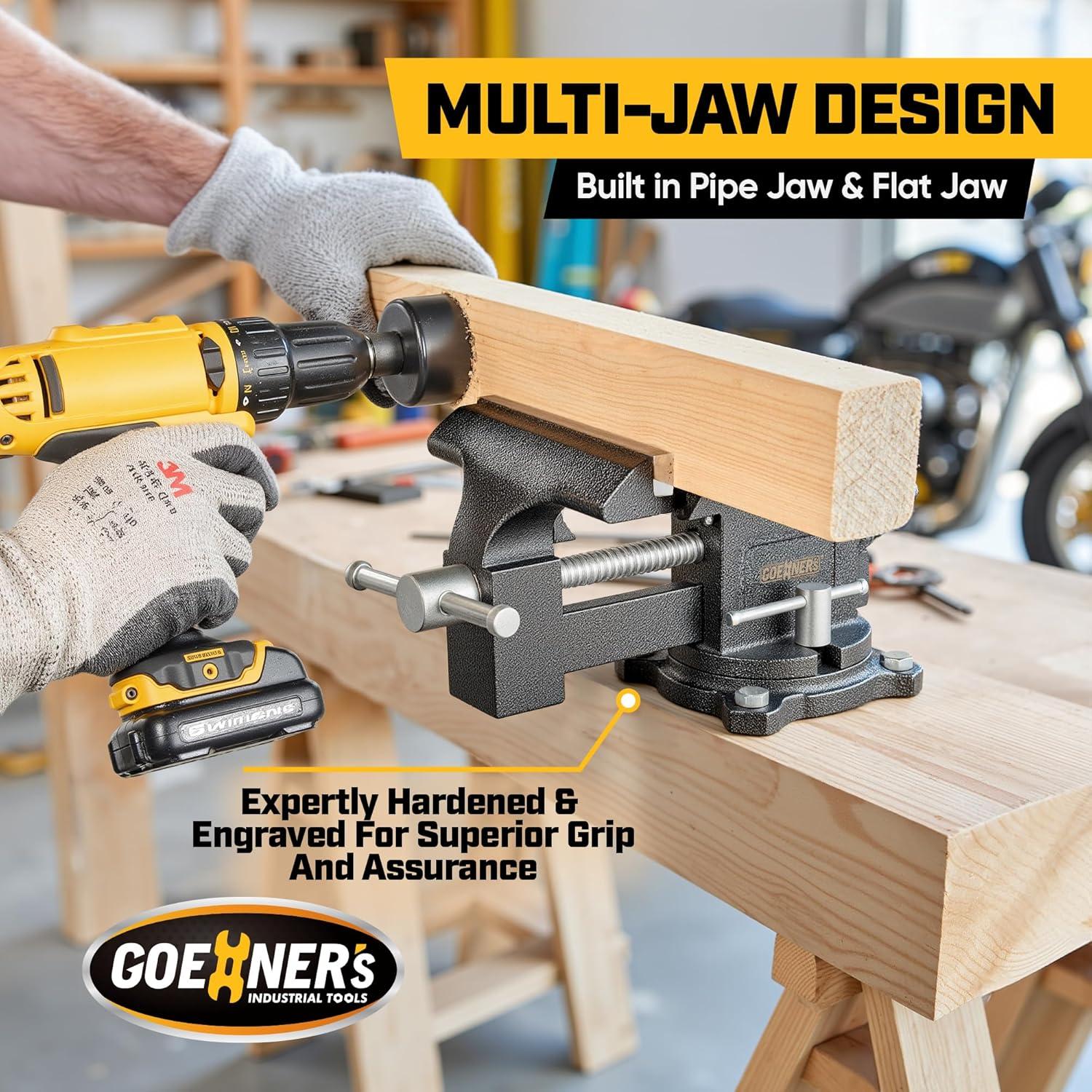 Prensa de banco 15.24 cm GOEHNER's con base giratoria