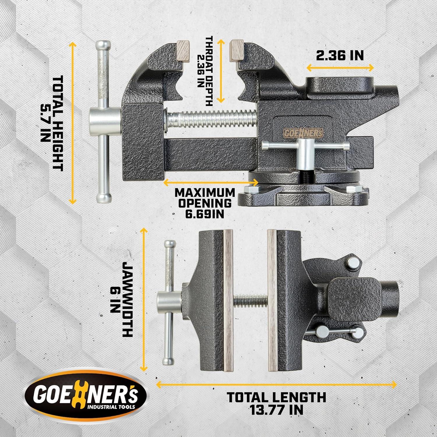 Prensa de banco 15.24 cm GOEHNER's con base giratoria