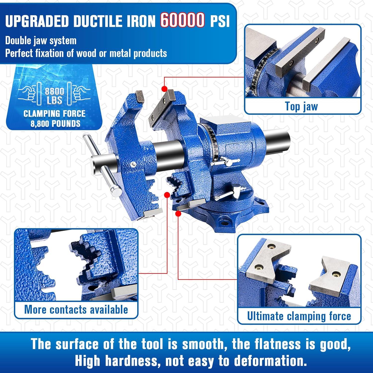 Prensa de Banco 5" CMOOD Alta Resistencia 4000kg Rotativa