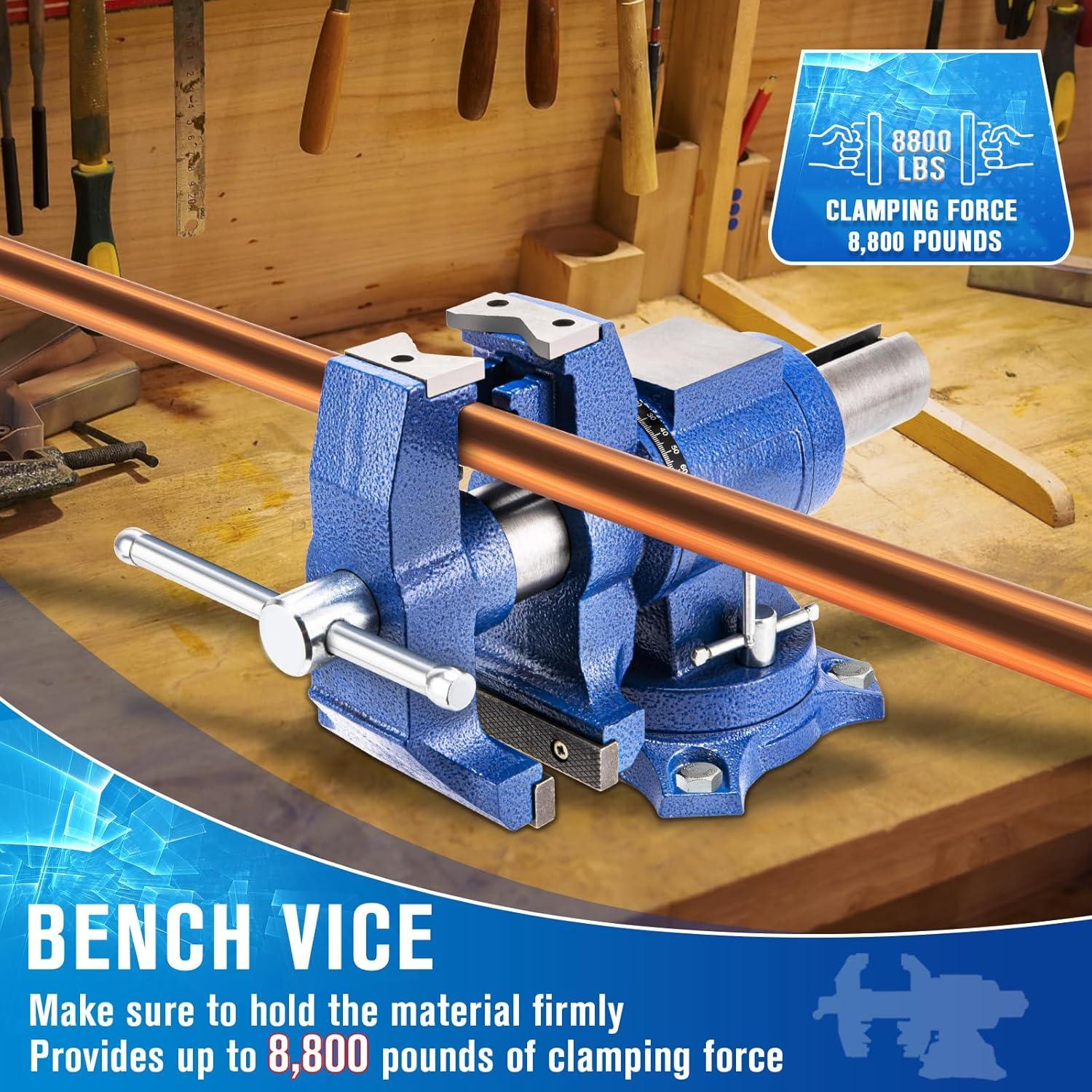 Prensa de Banco 5" CMOOD Alta Resistencia 4000kg Rotativa