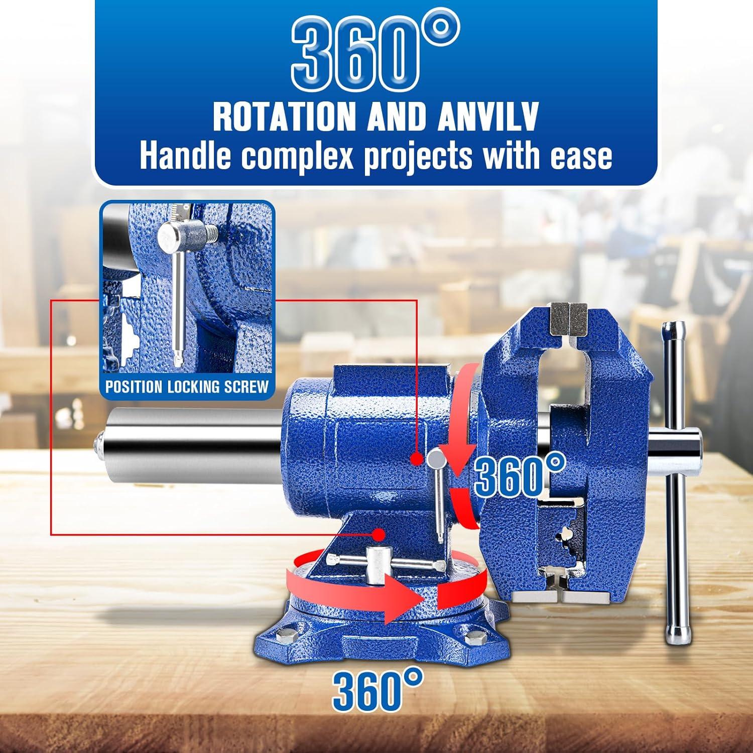 Prensa de Banco 5" CMOOD Alta Resistencia 4000kg Rotativa