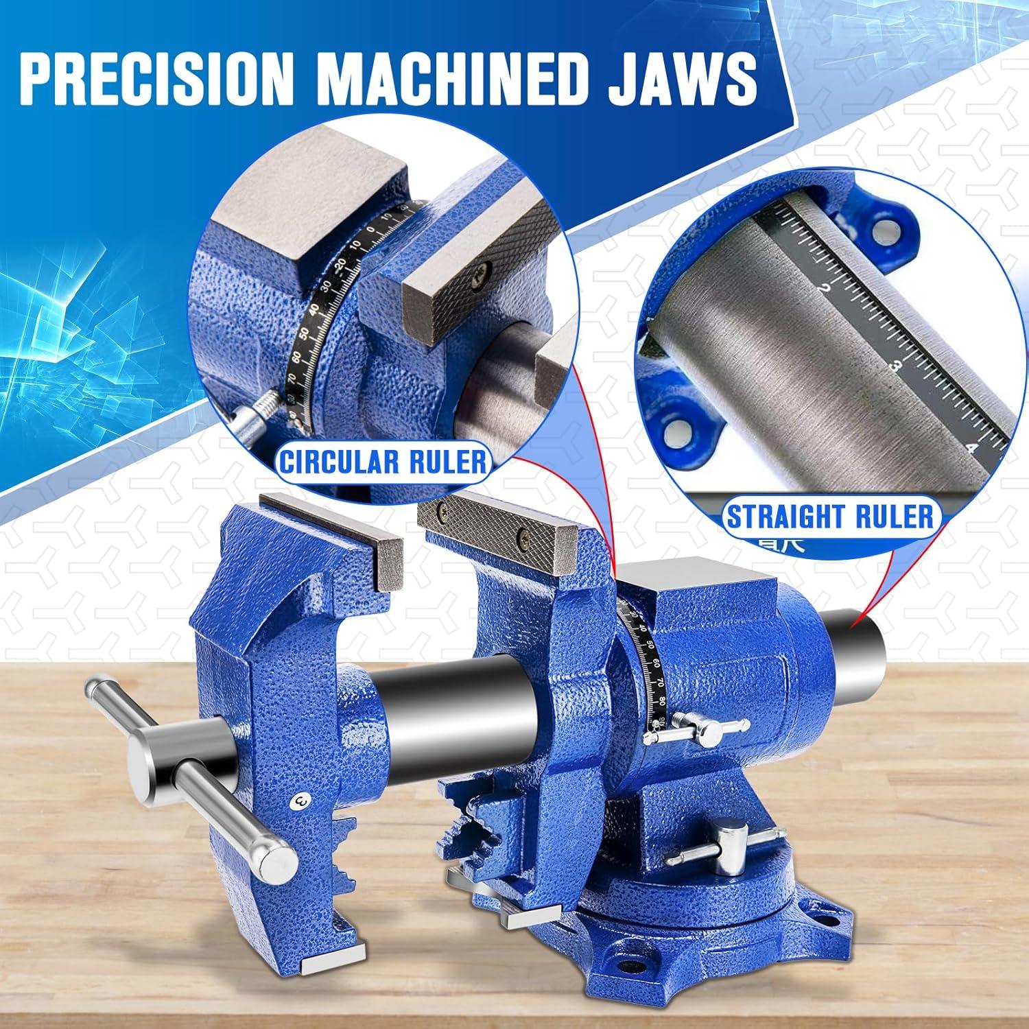 Prensa de Banco 5" CMOOD Alta Resistencia 4000kg Rotativa